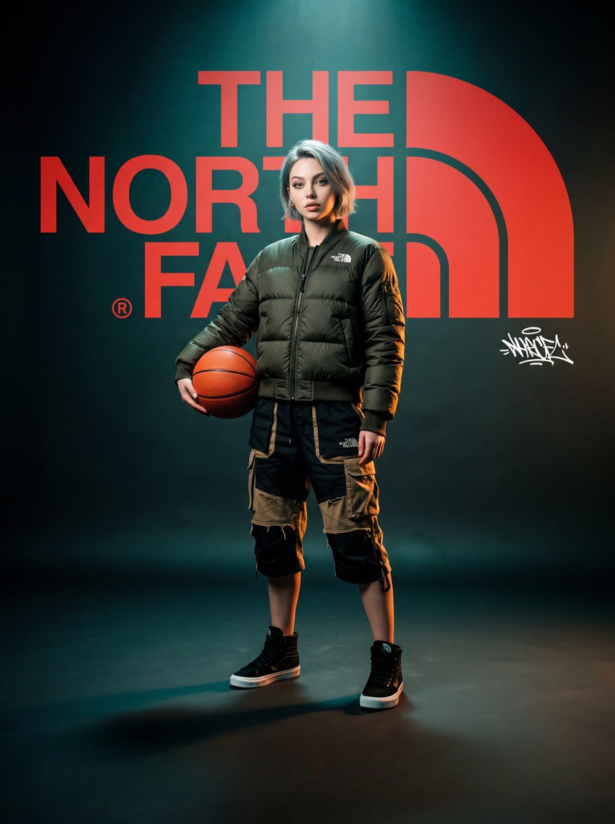 A high-fashion, cinematic brand concept poster for "The Nor…