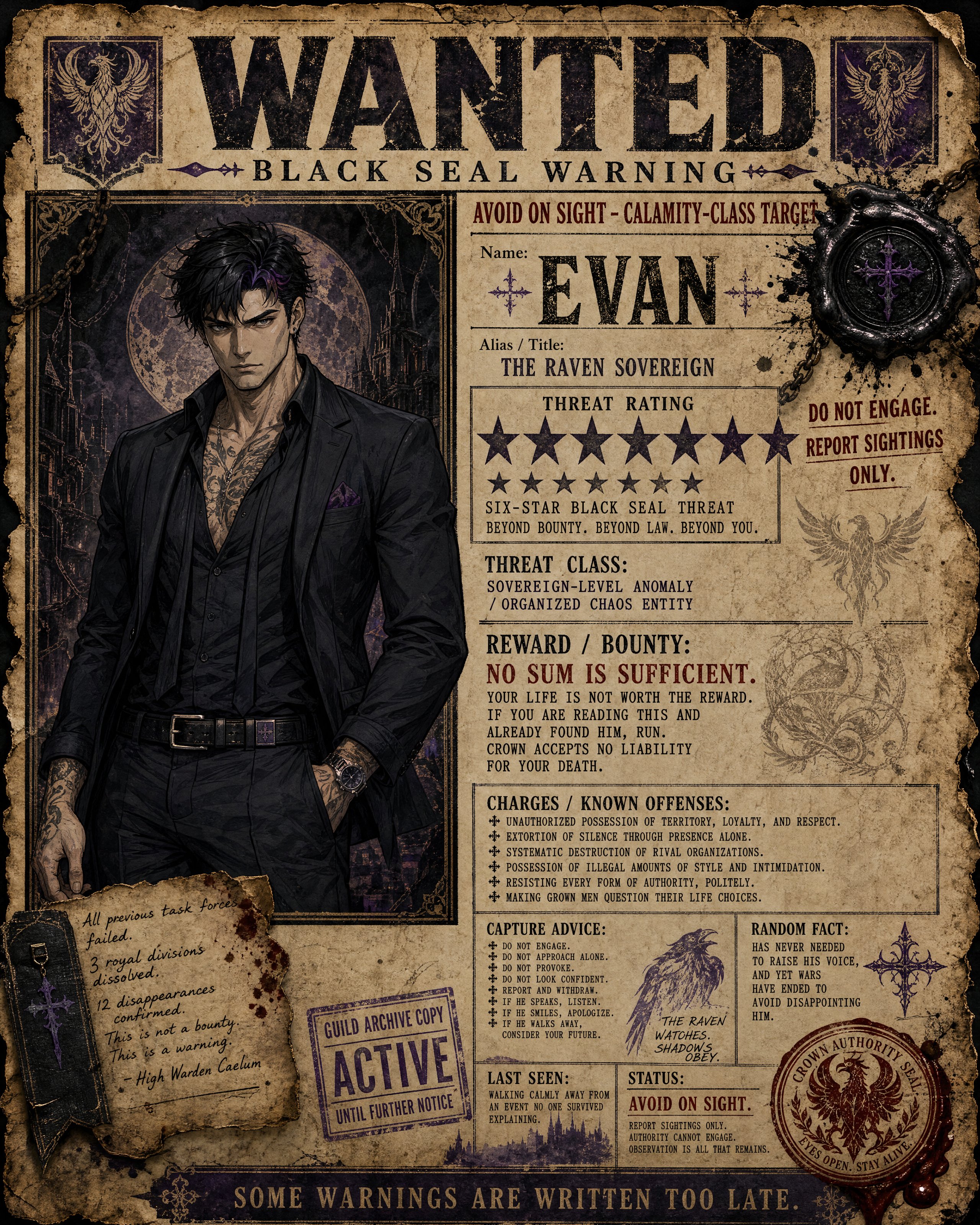 WANTED POSTER — Fantasy Guild Warning Notice Edition ⭐📜💜💚 Todays pro… 1