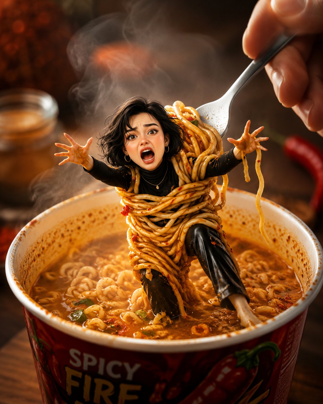 Create a hyper-realistic cinematic macro scene inspired by the referenc…