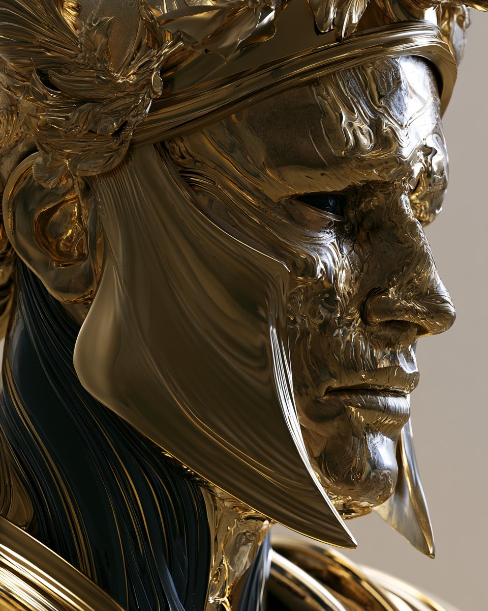 [SUBJECT] envisioned as a Monochromatic Liquid Metal Visage, where ripp… 3