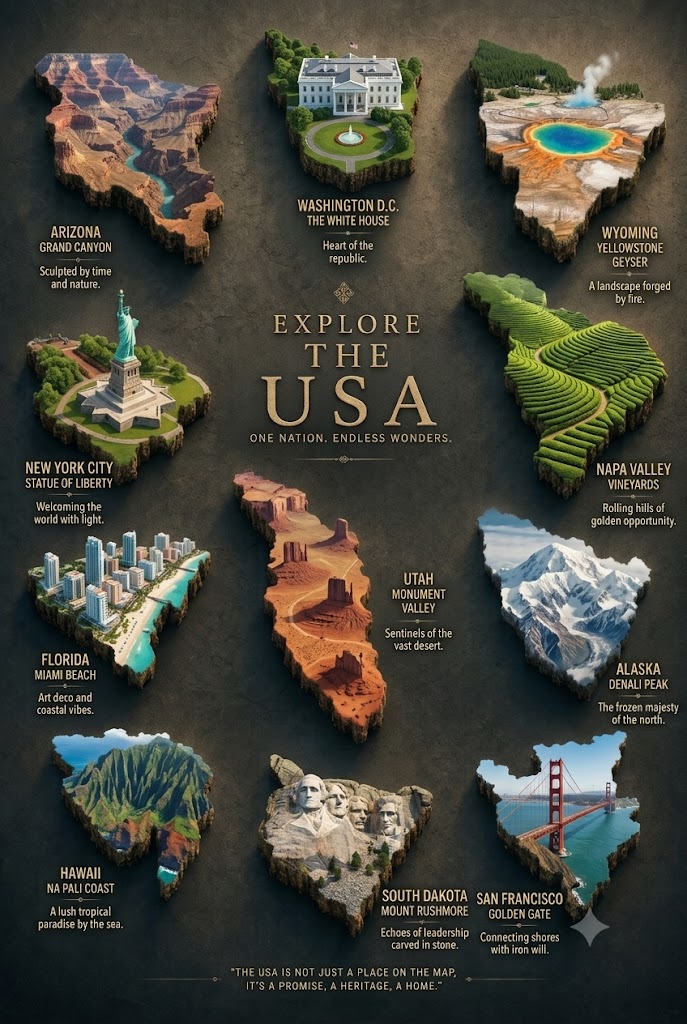 Create a premium luxury travel-poster infographic in a cinematic 3D edi…