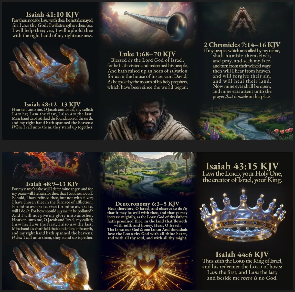 KJV Cards' image showing the full design of a tri-fold Christian prayer…