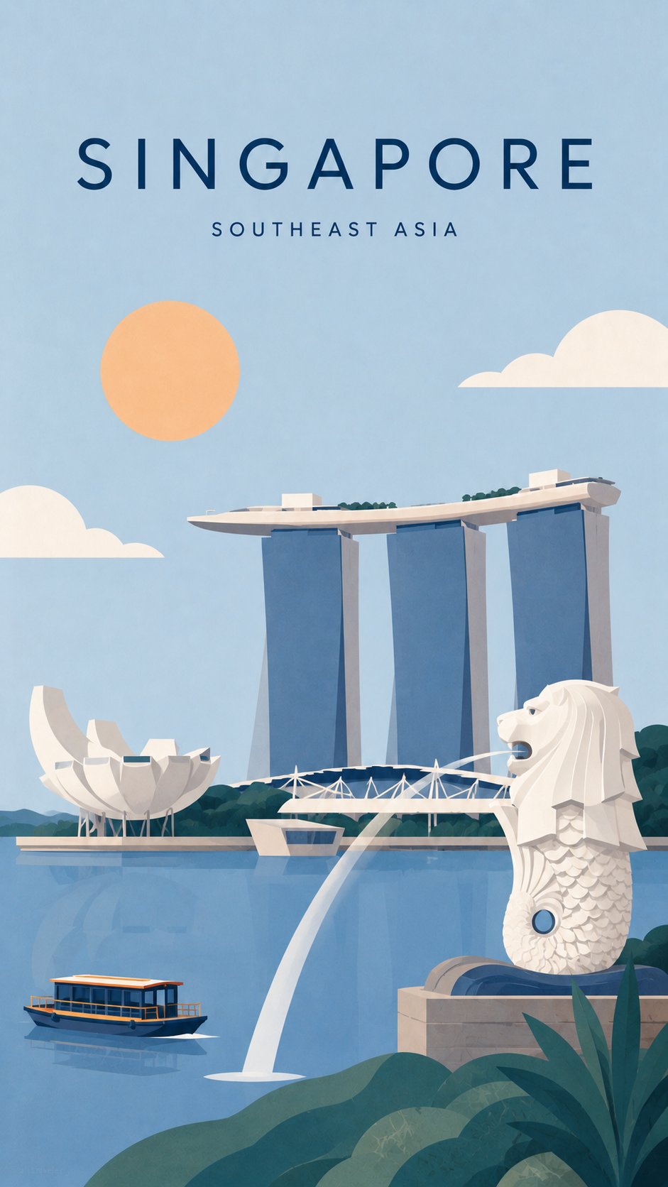 Create a premium editorial travel illustration of [CITY NAME] using a m… 3