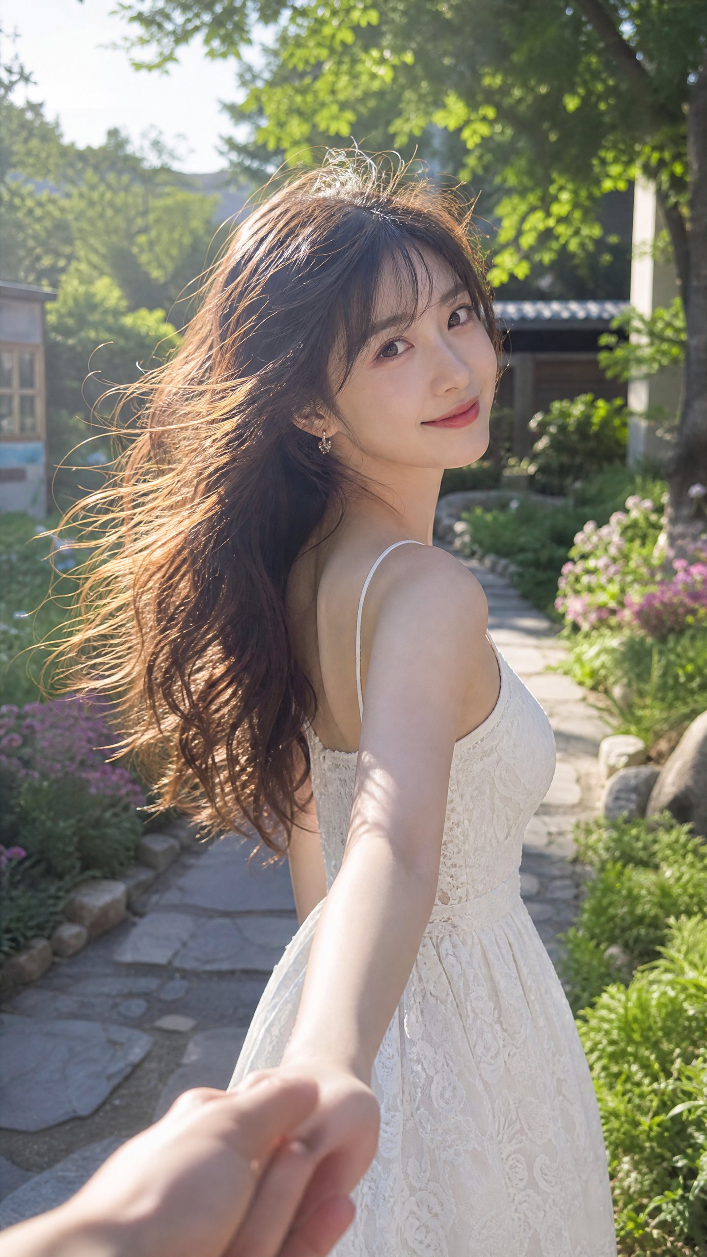 高度写实电影感人像摄影，2160x3840竖版构图，真实相机拍摄质感，50mm或85mm人像镜头效果，浅景深，干净通透的夏日自然光色调，不过度…