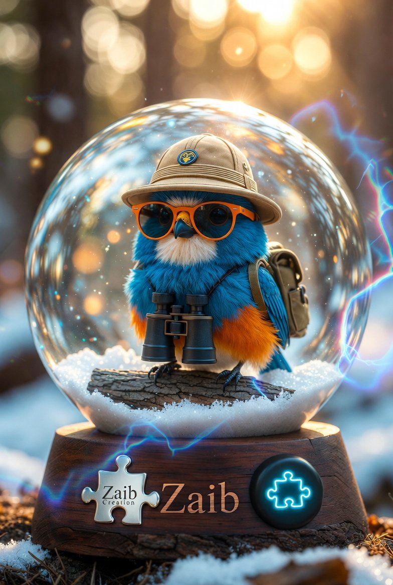 { "subject": { "character": "Anthropomorphic fluffy blue and orange bir…