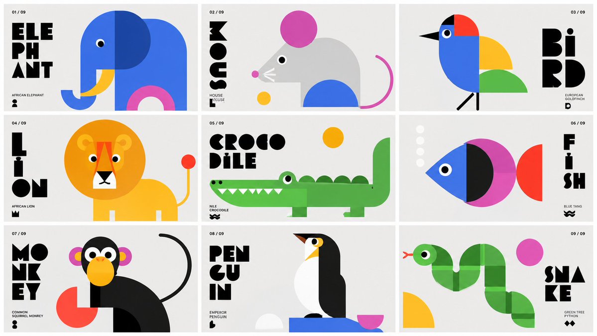 139: Design Style: Name: "Alphabet Animal" Concept: > バウハウス、 ミッドセンチュリーグ… 3