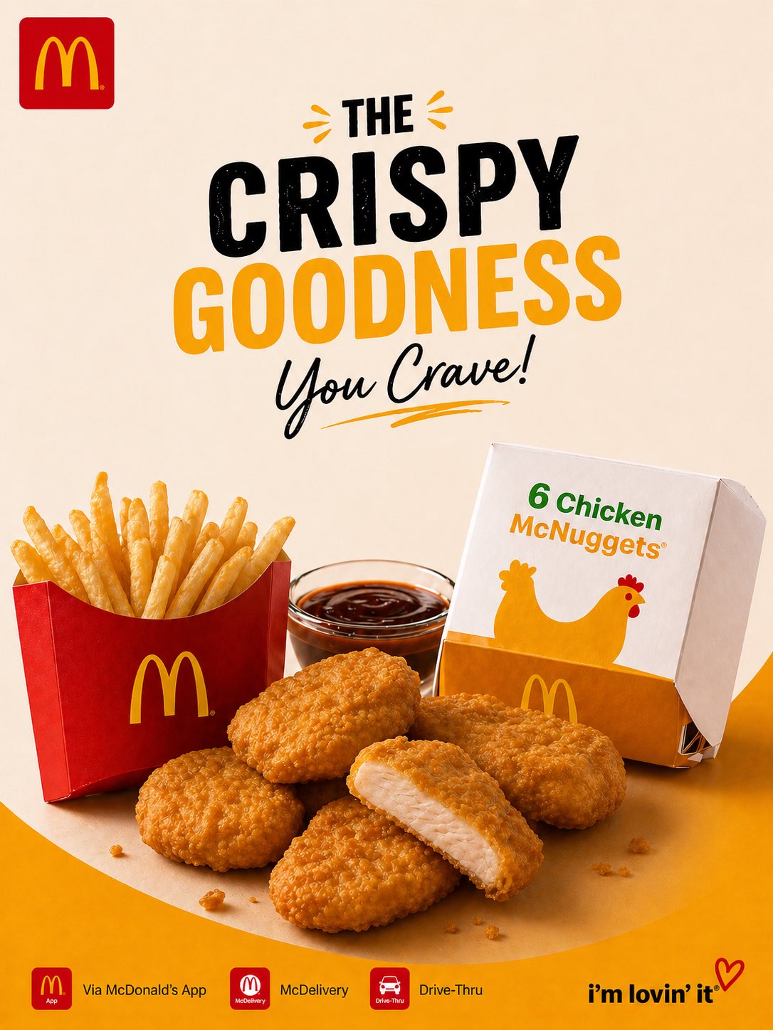 👇 Create a clean, premium fast-food social media ad design for McDonal…