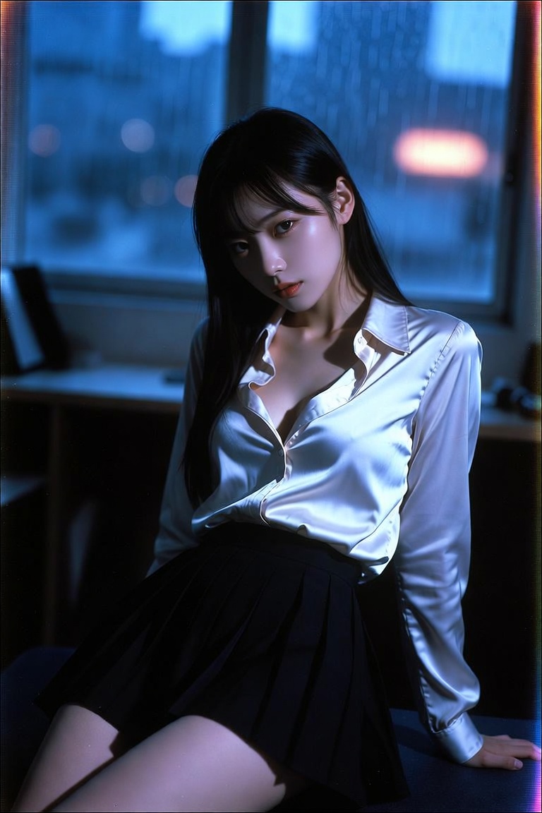 A photorealistic editorial portrait of a 20-year-old Japanese or Korean… 1