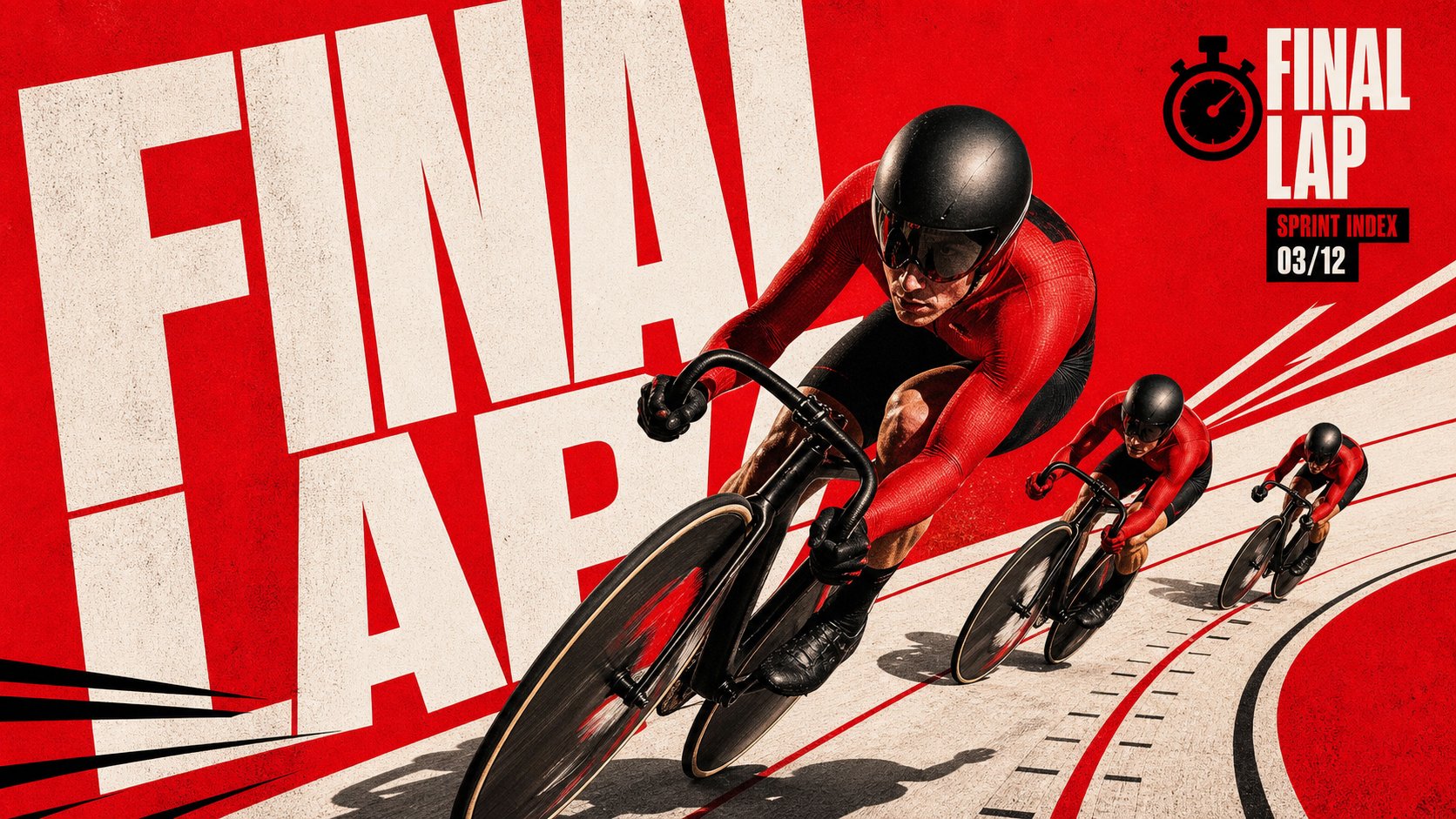 { "style_rules": { "background": "solid poster red with subtle paper/co…
