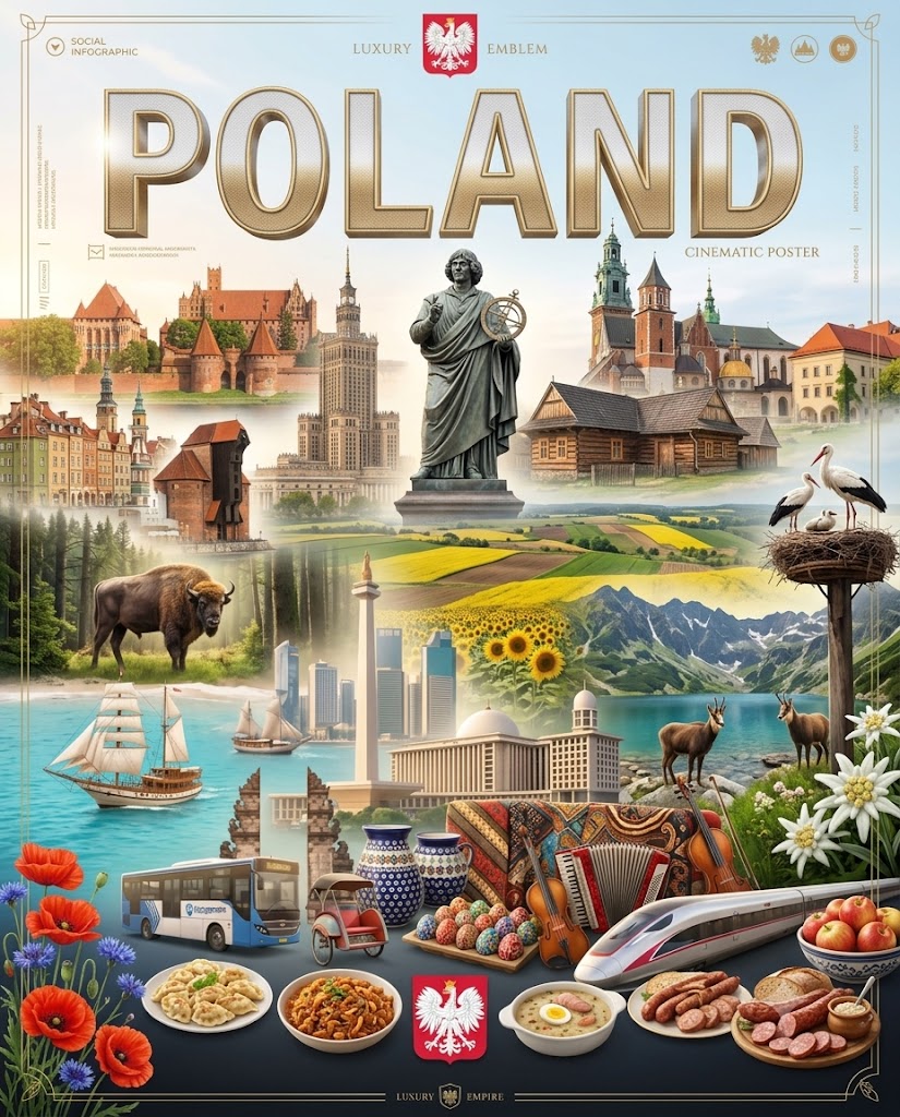 A cinematic luxury infographic poster celebrating **[COUNTRY/PLACE NAME…