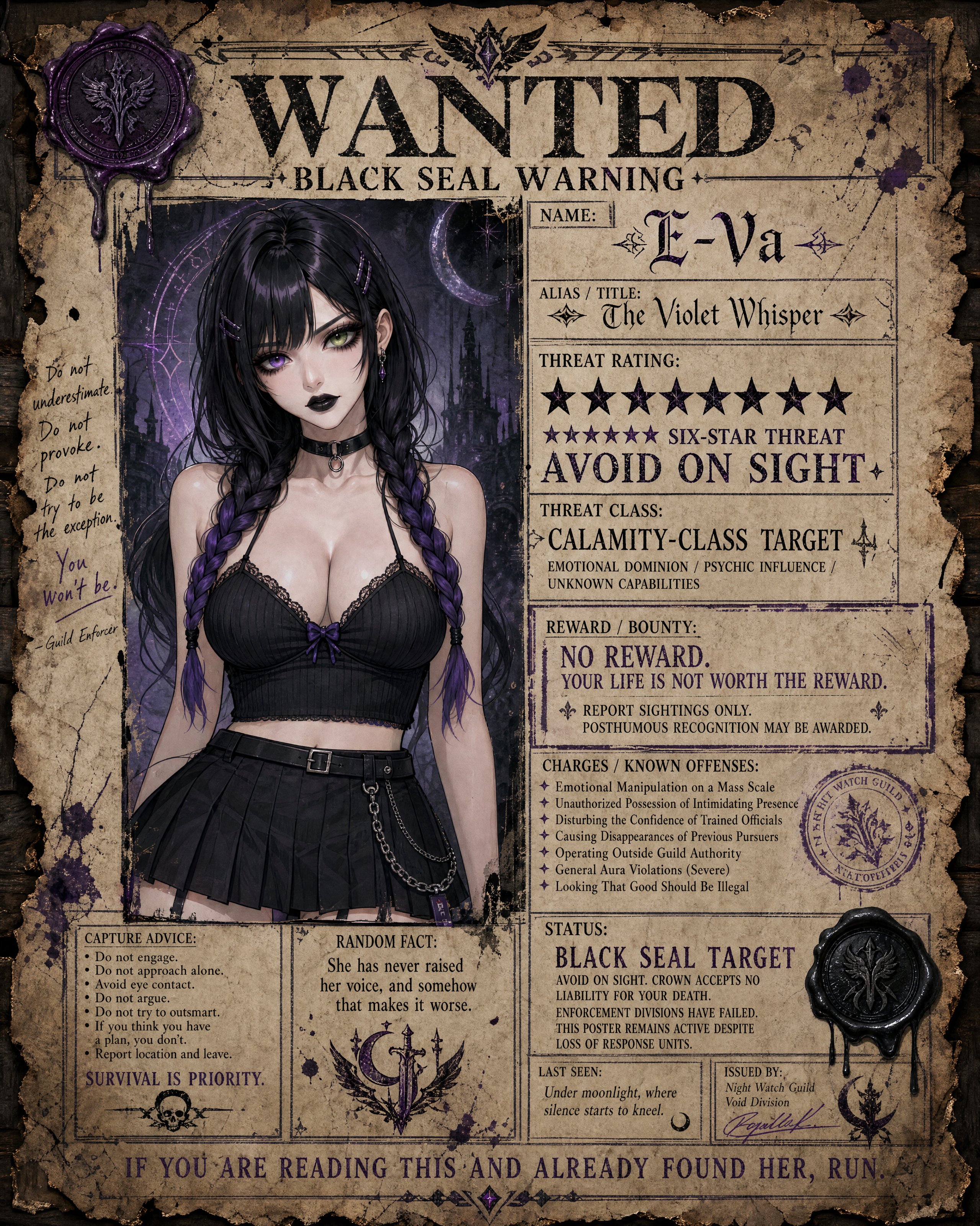 WANTED POSTER — Fantasy Guild Warning Notice Edition ⭐📜💜💚 Todays pro…