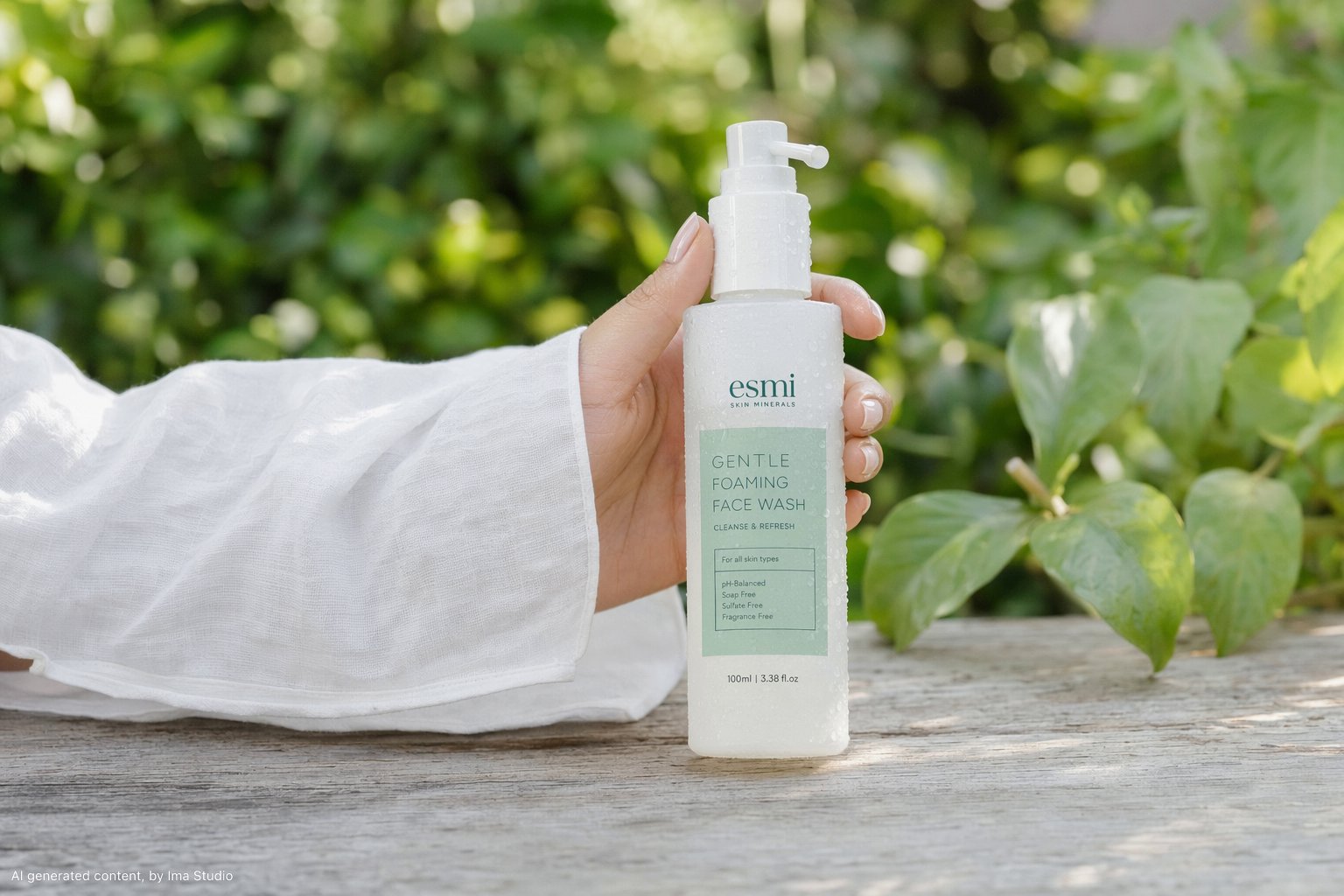 A 15-second cinematic minimalist skincare commercial video in vertical …