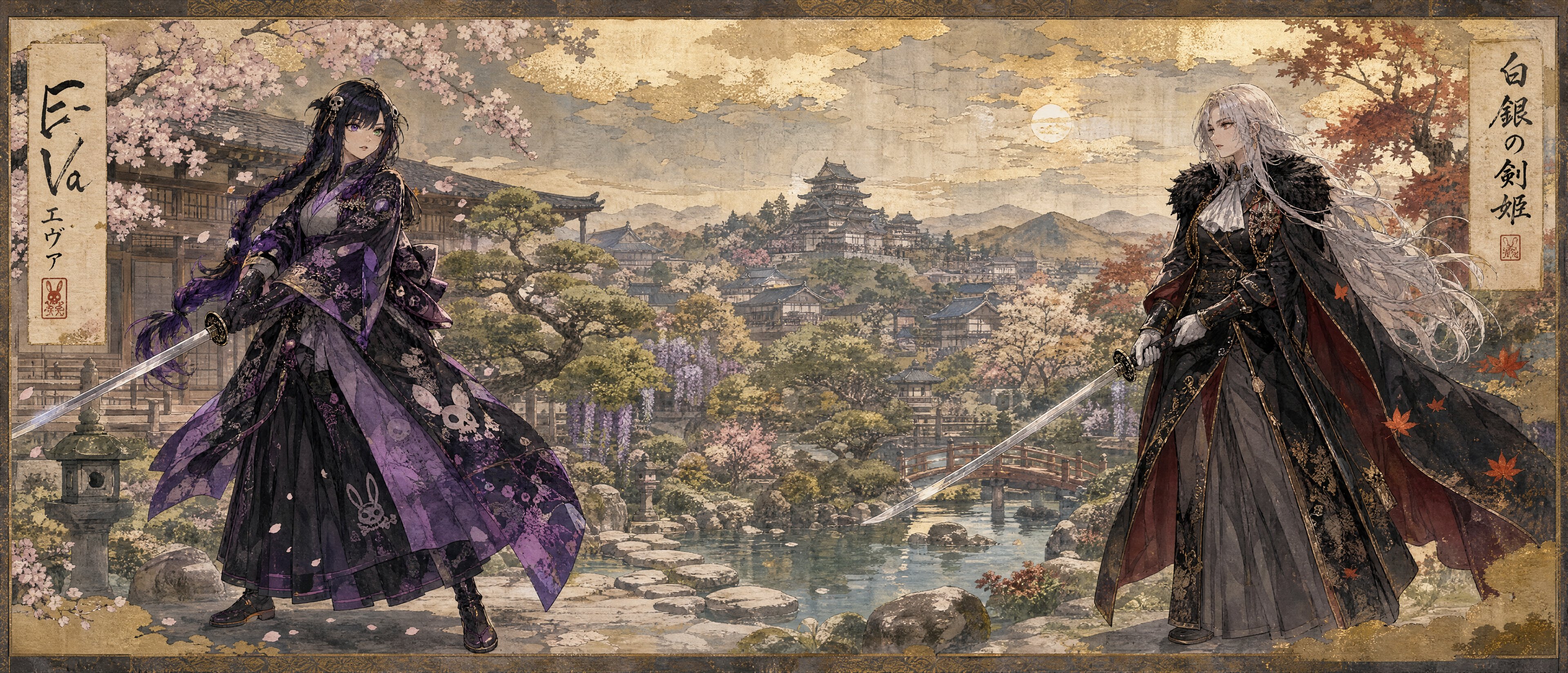 SAMURAI SCROLL TAPESTRY ⚔️🎴💜💚 Today’s Prompt of the Day turns one or… 1