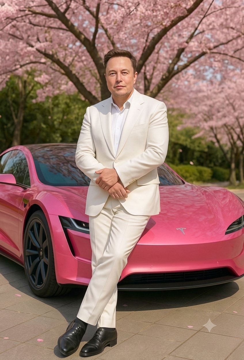 Elon Musk is all about style and innovation! 🚀 Does this white suit an…