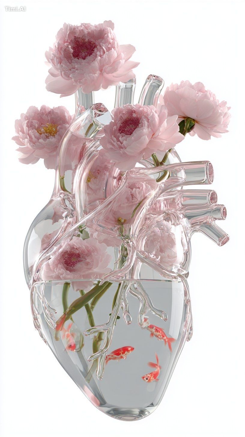 Polar white background, 3d Render of a anatomically correct heart made …