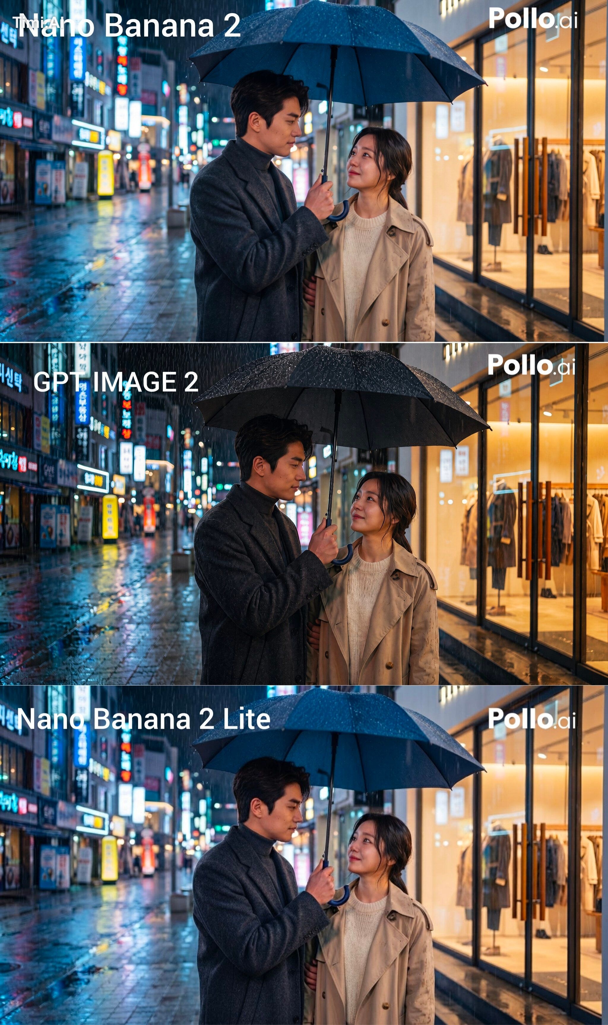 Cinematic Korean drama scene, rainy night in Seoul, a handsome young Ko…