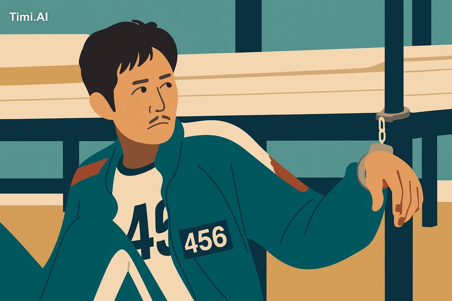 Restyle this image into Flat Graphic Minimalism, using solid flat color… 1