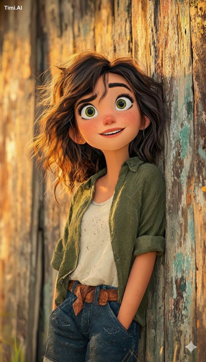 1. A high-quality 3D digital animation style illustration of a young wo… 1