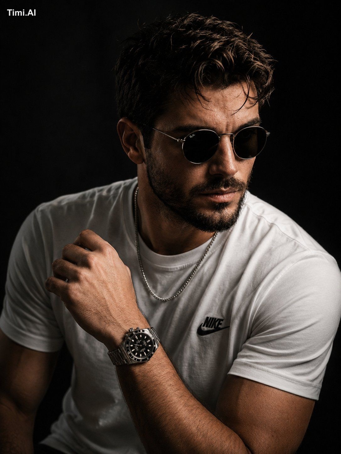 Ultra-realistic luxury male portrait, inspired by a fusion of modern fa…