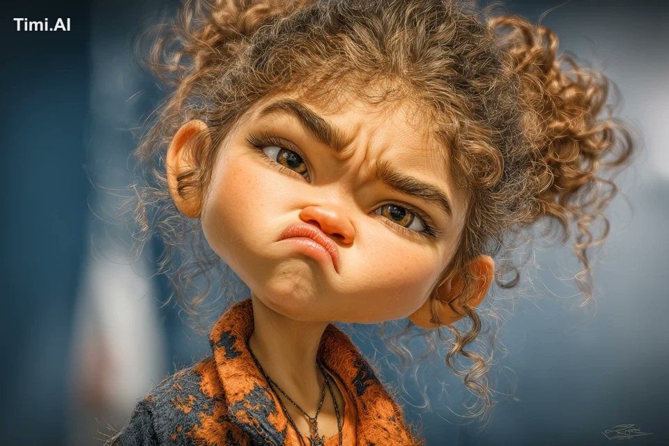 Hyperrealistic baby [subject] in a caricature style, with exaggerated f… 2