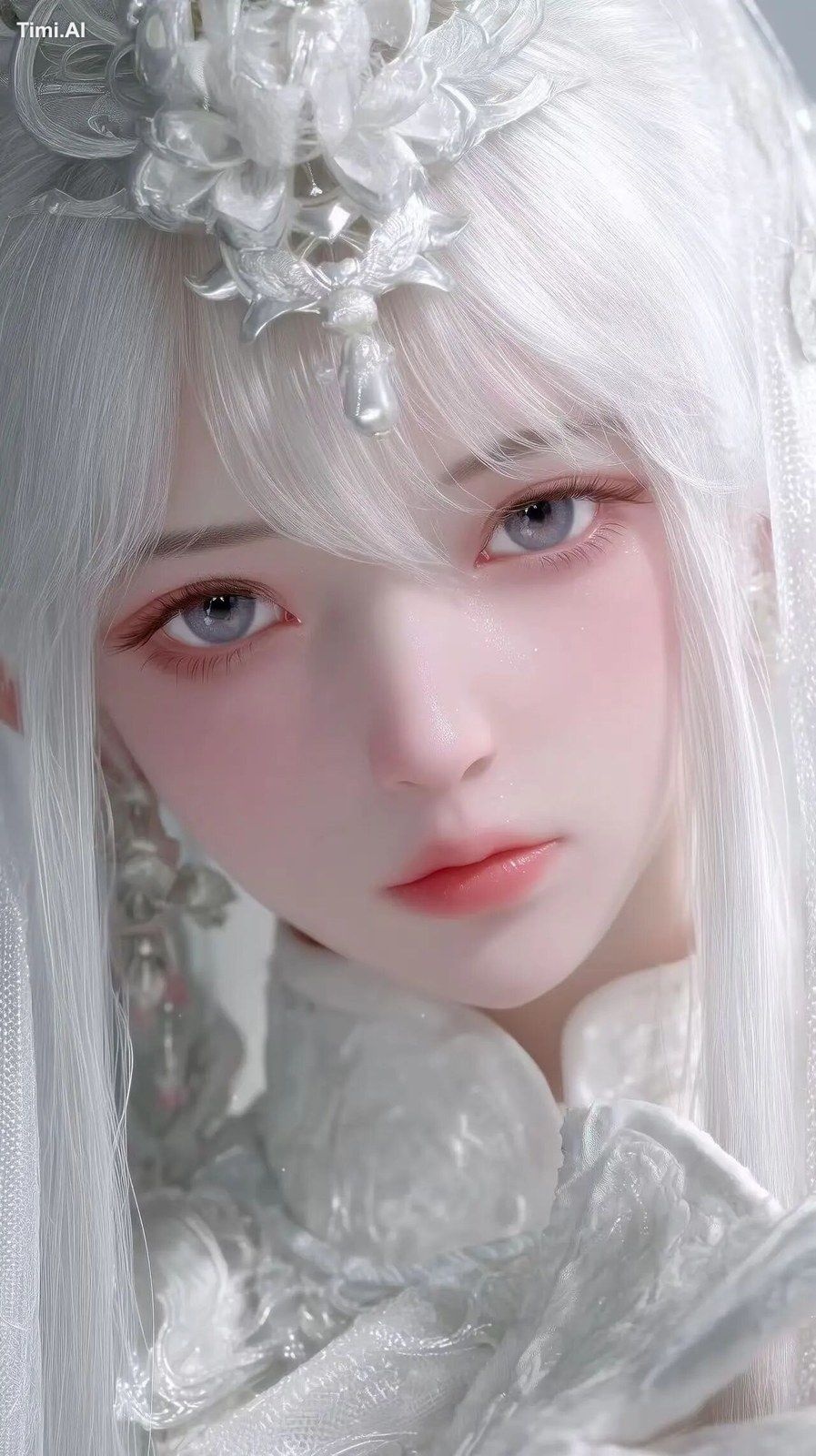 Perfect facial features of a Chinese anime female character,in ultra-hi…