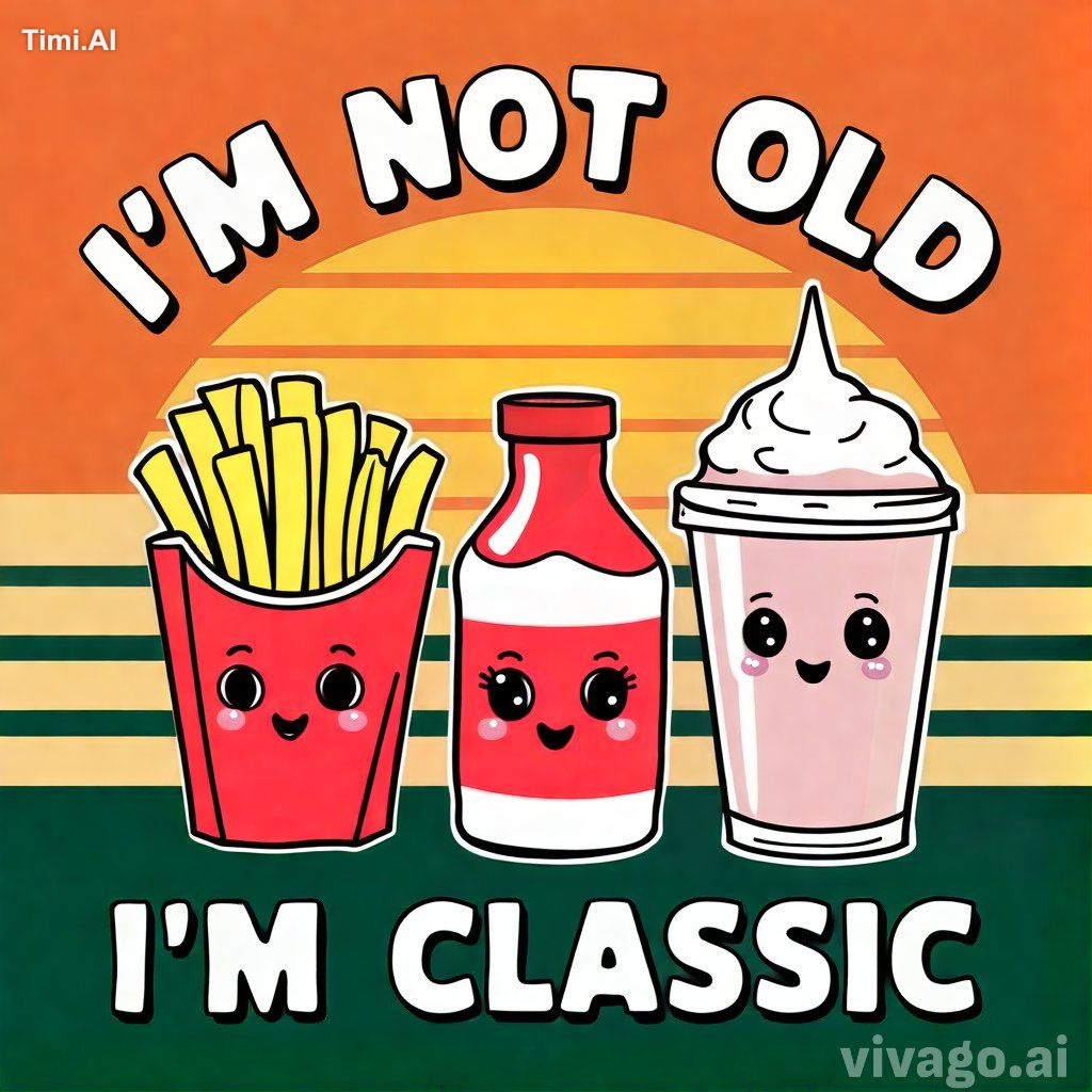 The image features a humorous design with the text "I'M NOT OLD" at the…