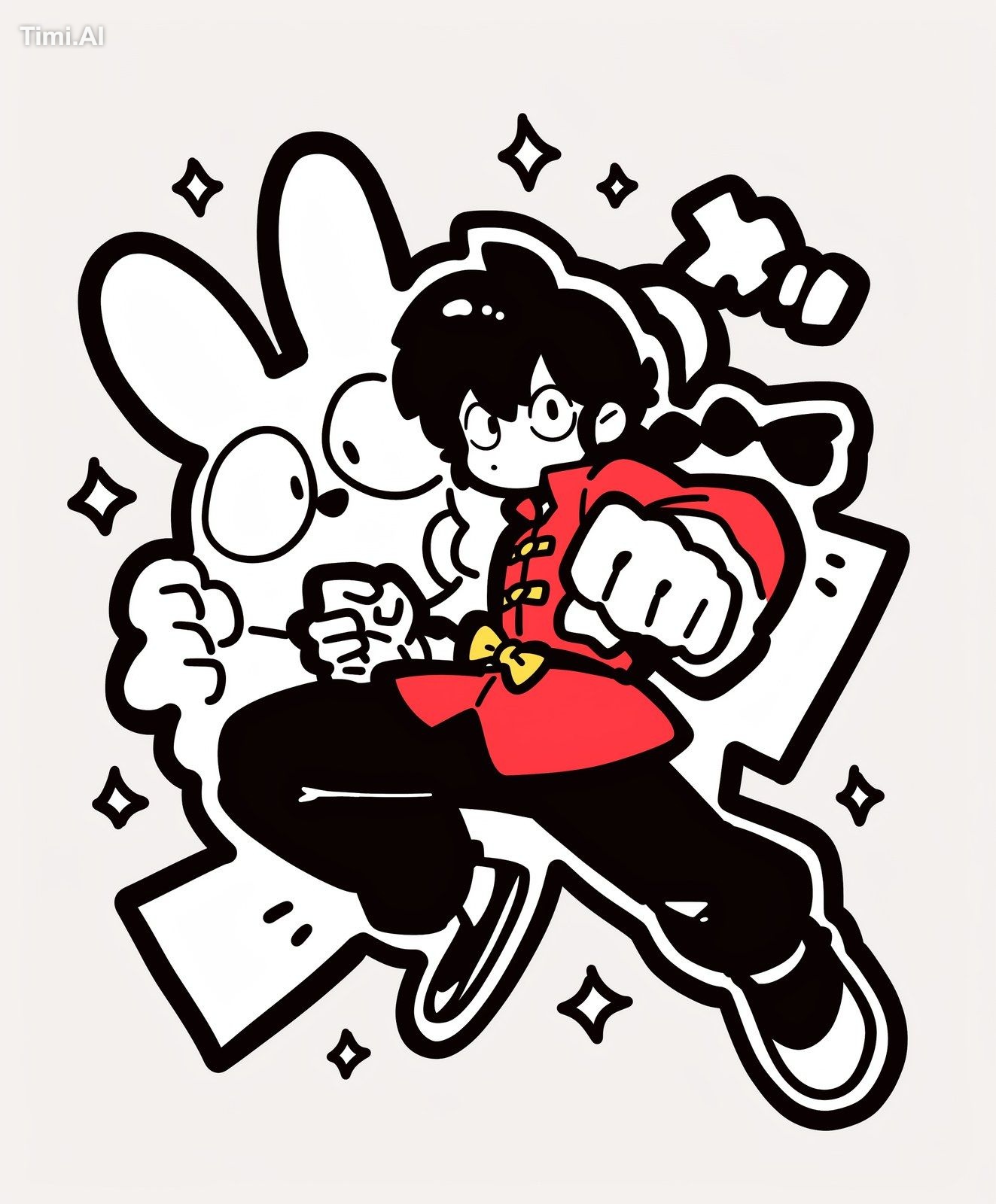 black black sticker mockup, Ranma 1/2, funny --chaos 5 --ar 5:6 --style…