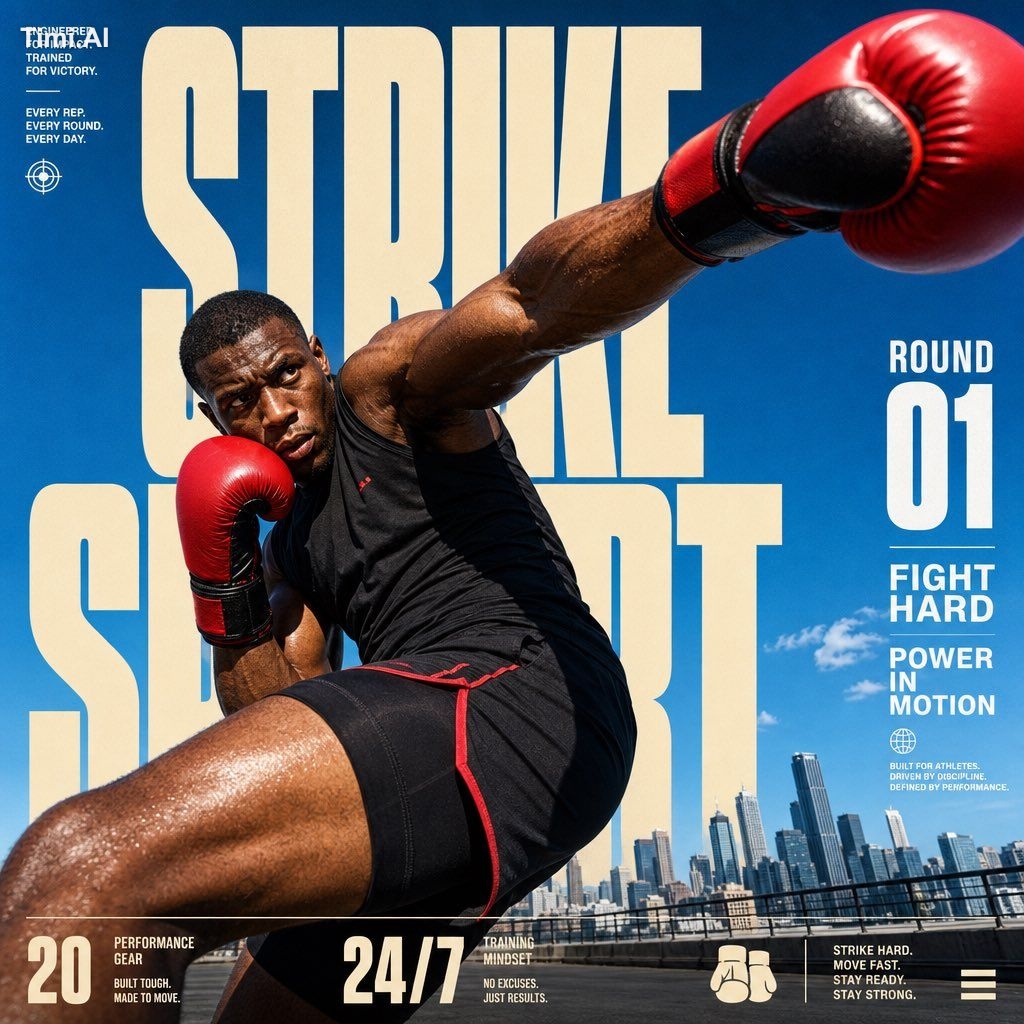 Create a 4:5 full-bleed editorial action poster for STRIKE SPORT. The b…