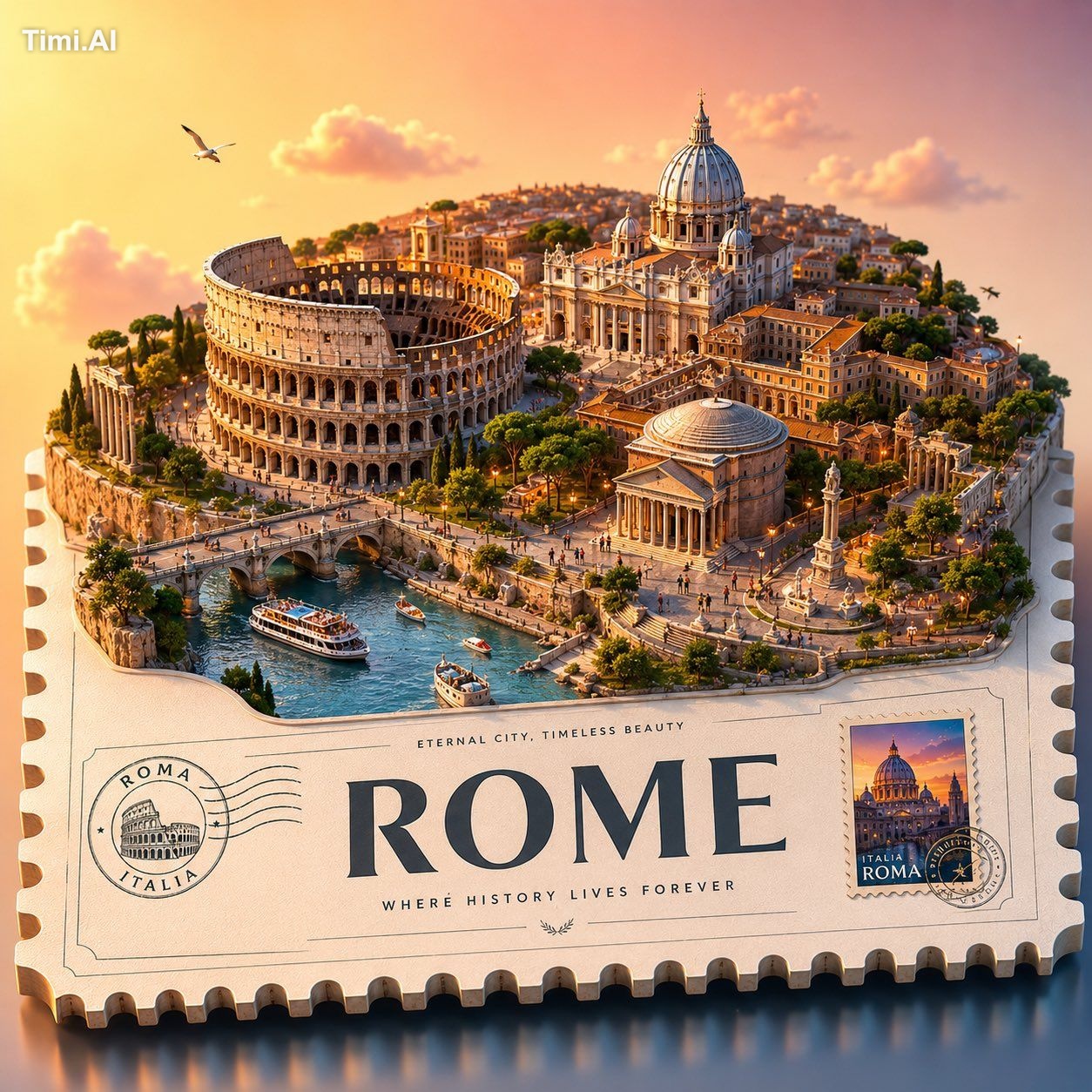 Create a premium stylized 3D isometric travel poster of [LOCATION NAME]… 2