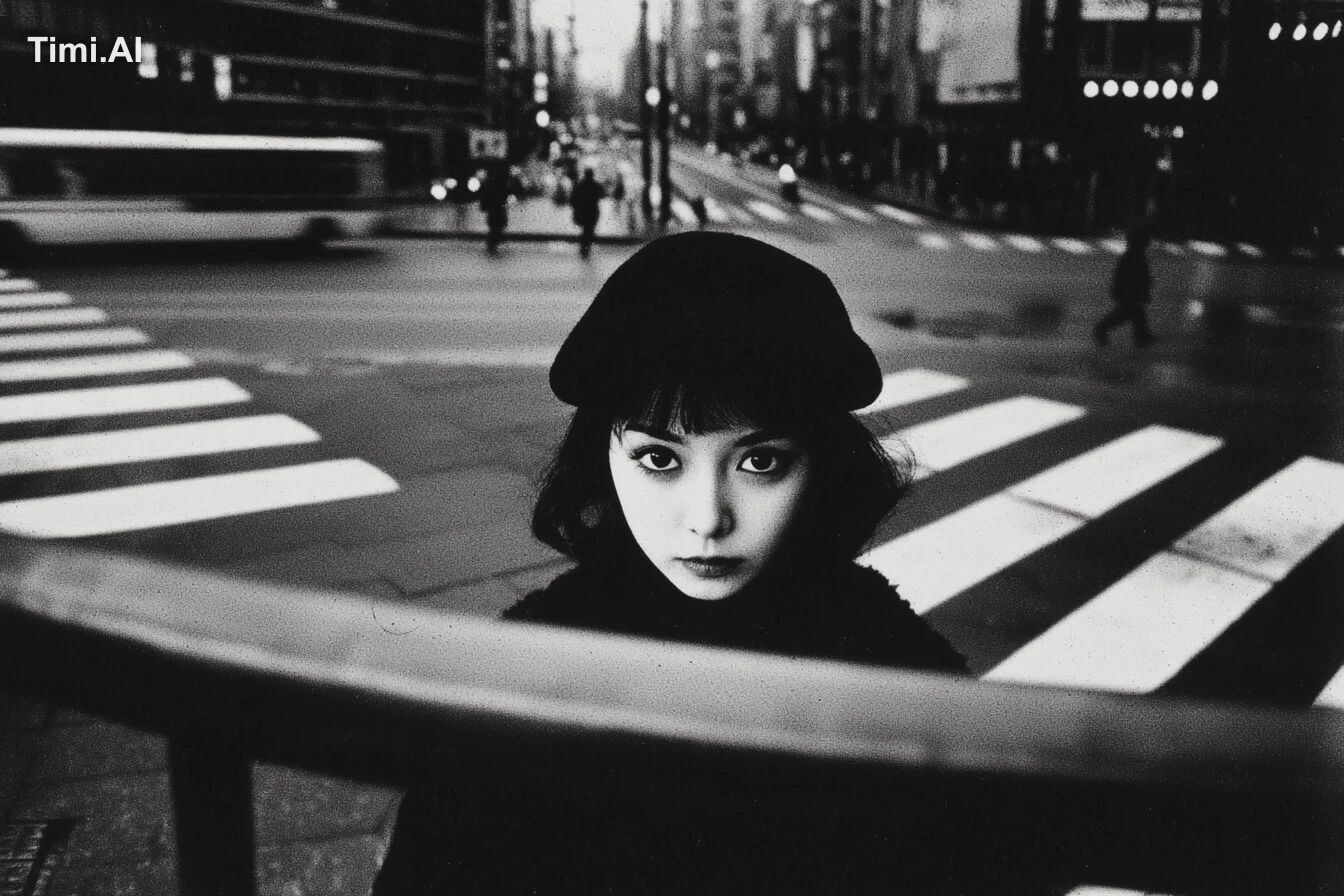 tokyo city Marc Riboud --chaos 10 --ar 3:2 --quality 2 --style raw --pe…