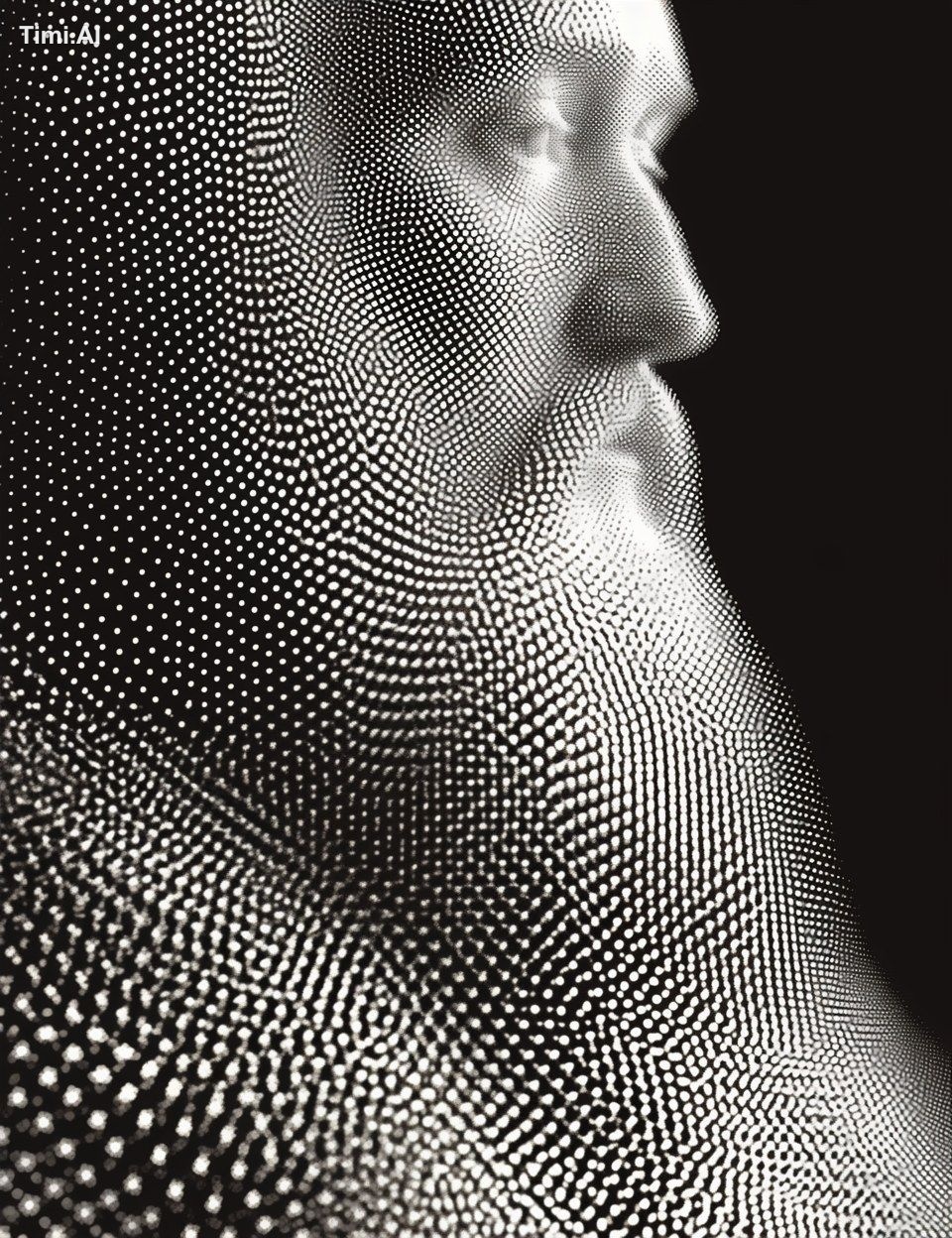 Chiaroscuro halftone portrait of Henry XVIII. The mix of topic and styl…