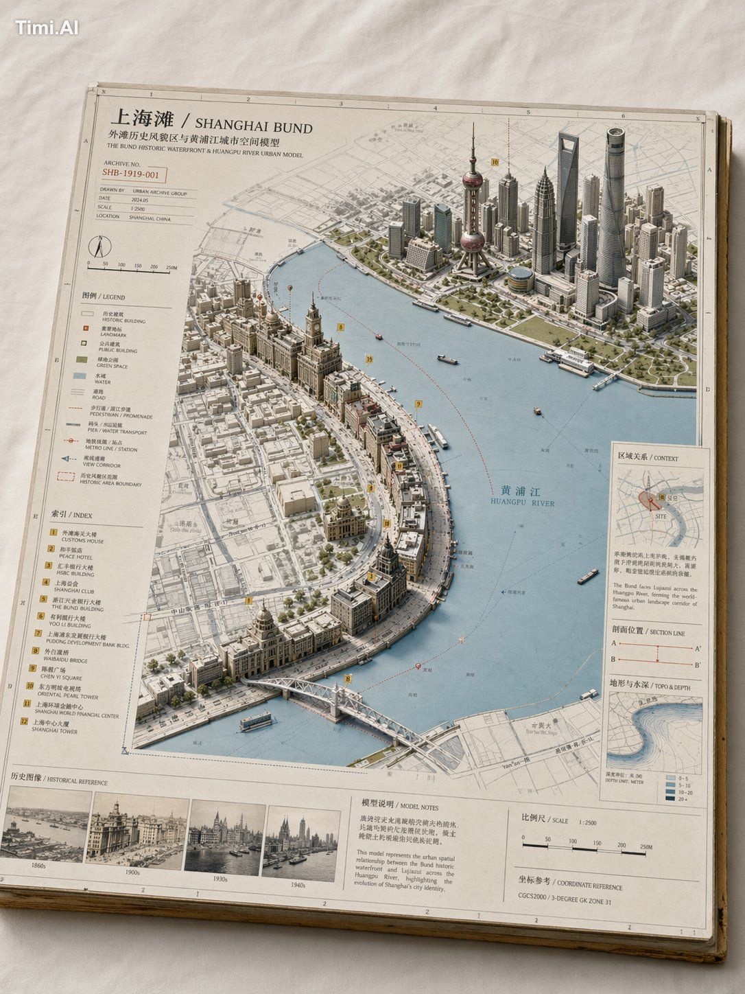 请根据【主题】创作一张高完成度、高质感、适合系列化发布的「地景档案模型 / Landscape Archive Model」视觉图。 这不是普… 2