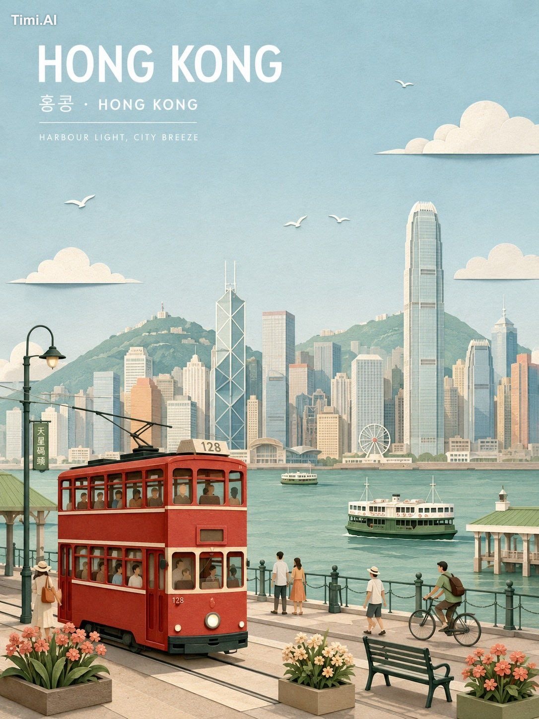 Create a refined wide landscape travel-poster illustration of [CITY NAM… 1