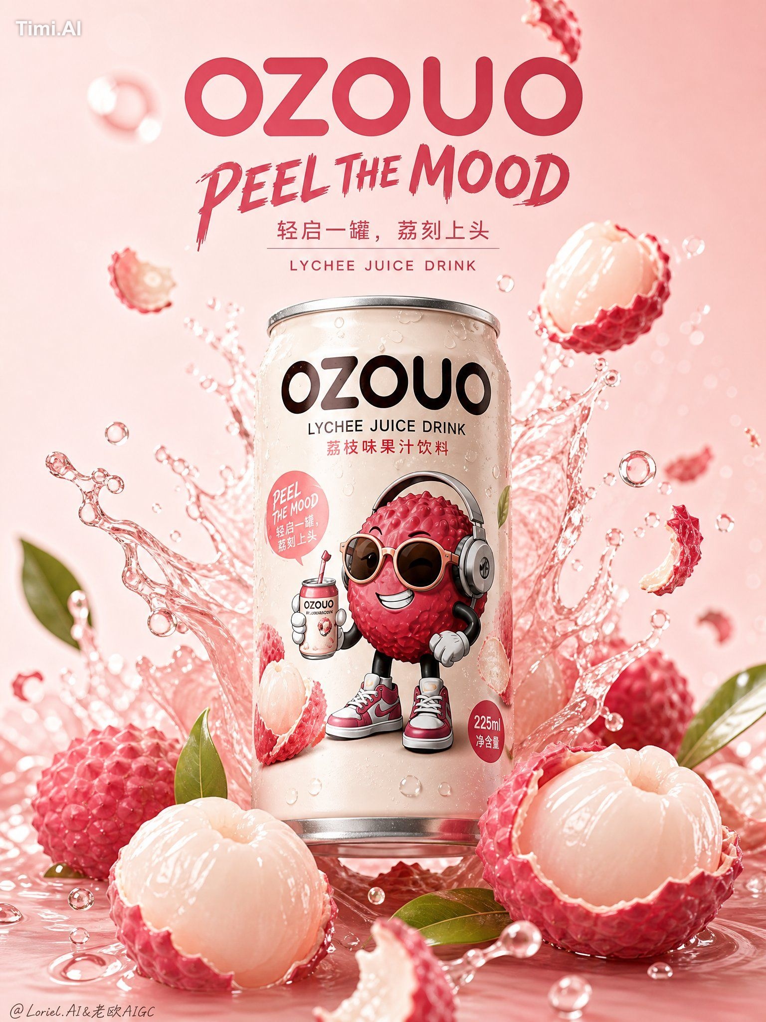 messy fruit explosion, milkshake look, inconsistent OZOUO packaging, ch…
