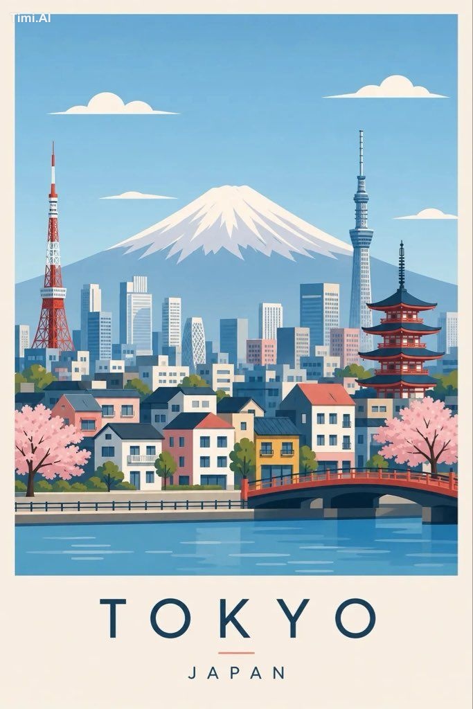 [DESTINATION] = (Seoul) Create a premium editorial travel poster illust… 1