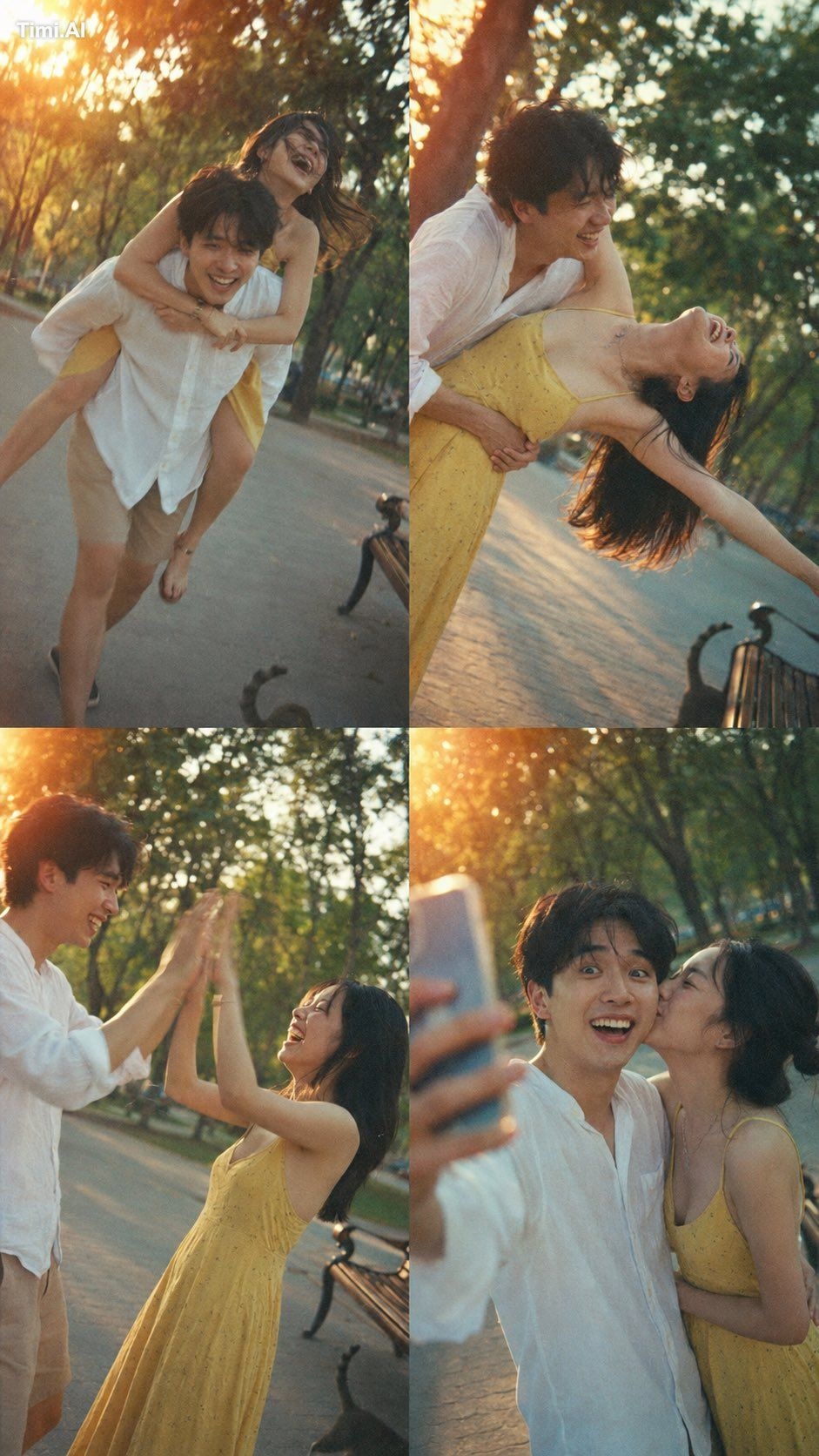 A 4-panel candid photo collage captured by accident with a cheap 2005 p…