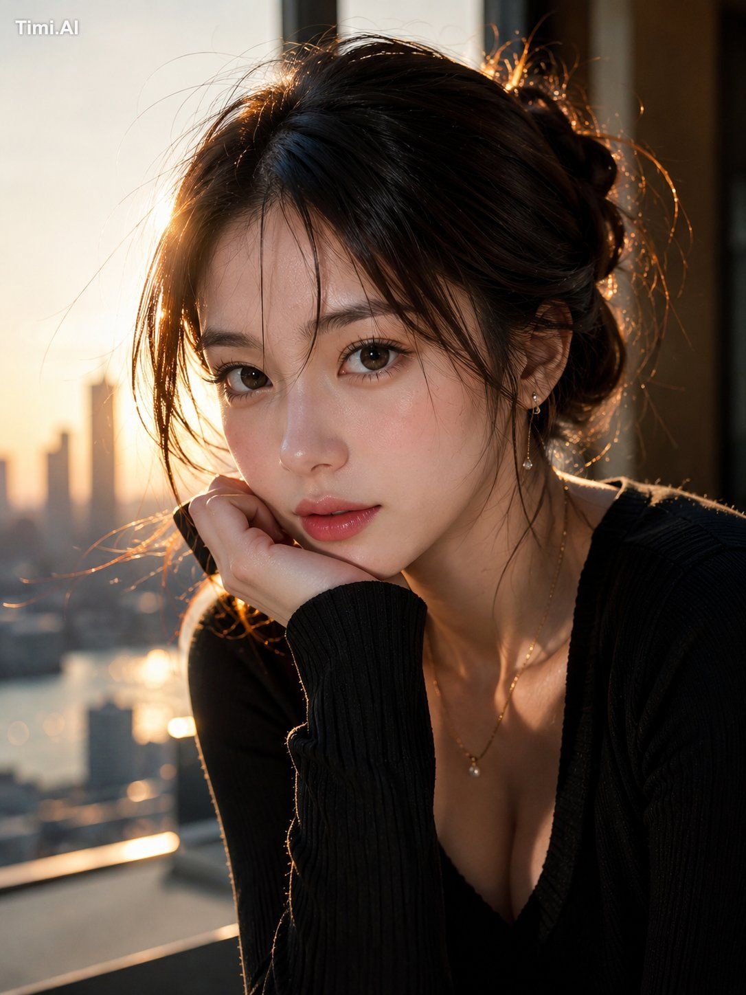 Create an ultra-realistic close-up portrait of a beautiful young East A… 1