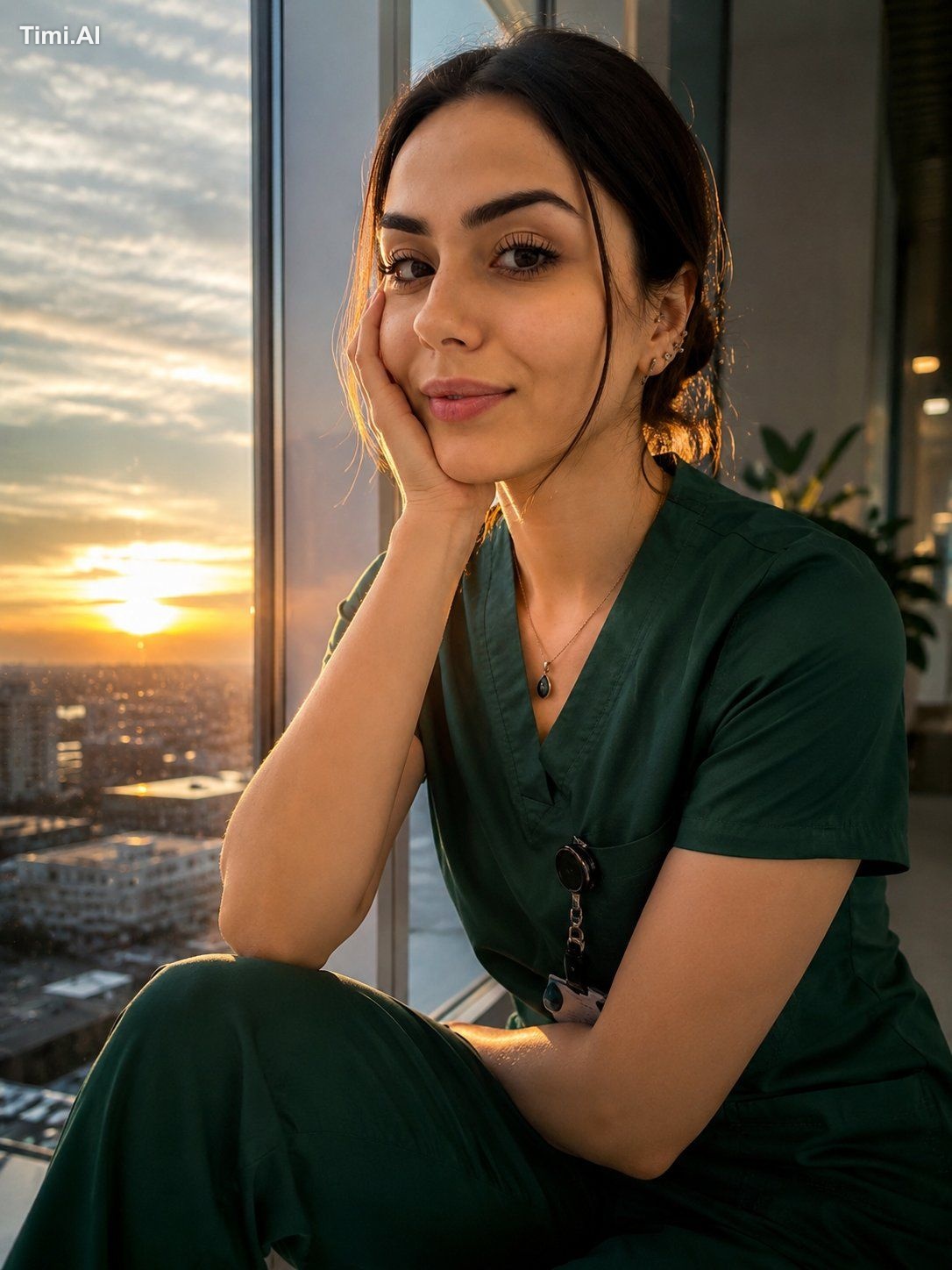 A high-quality, cinematic lifestyle portrait of a beautiful young woman… 1