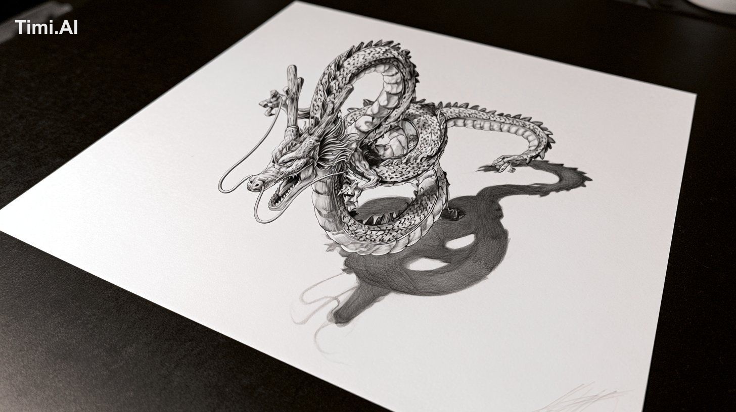 three-dimensional drawing of an [character / creature / object performi… 3