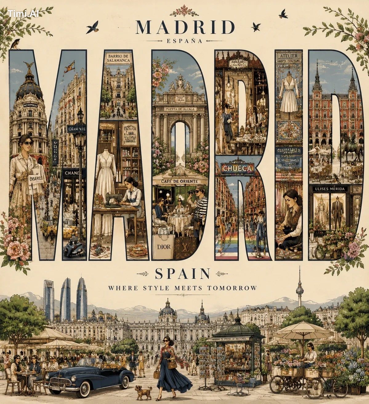 Create a highly detailed luxury editorial travel poster inspired by Vog… 1