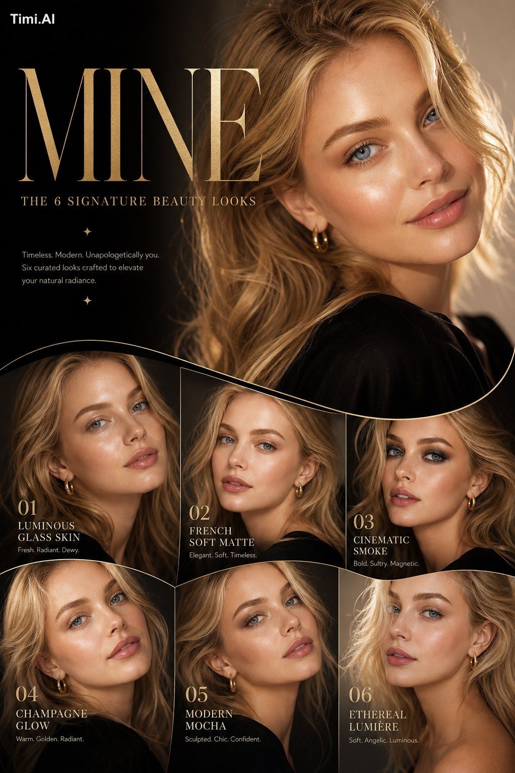 Ultra luxury cinematic beauty editorial campaign poster, premium haute … 1