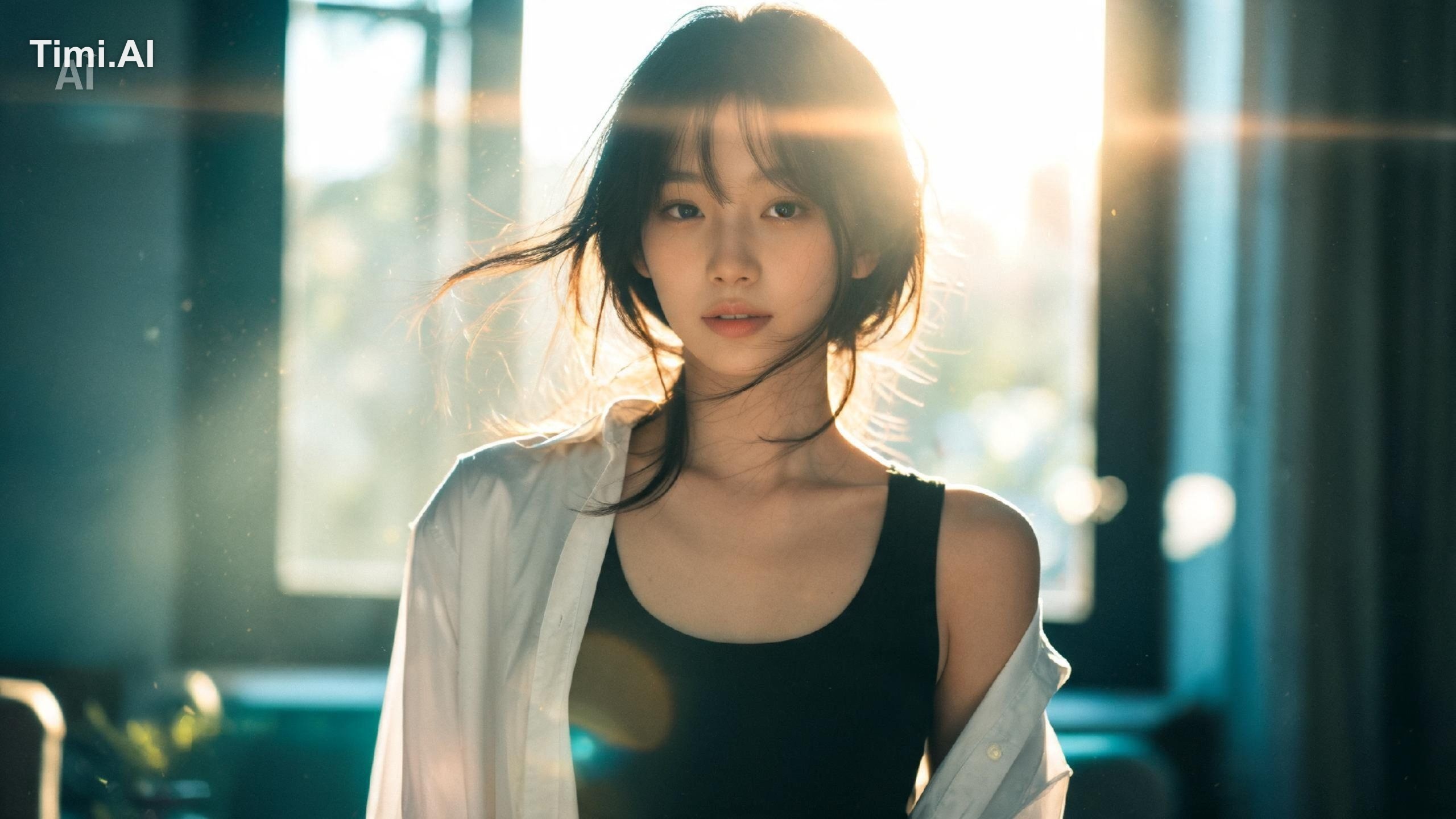 A beautiful young Japanese woman, natural and effortless beauty, soft g… 1