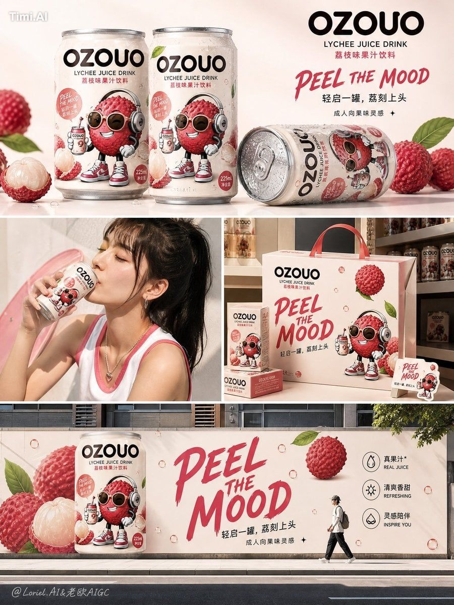 Create the third image of the unified brand visual system for “OZOUO” f…