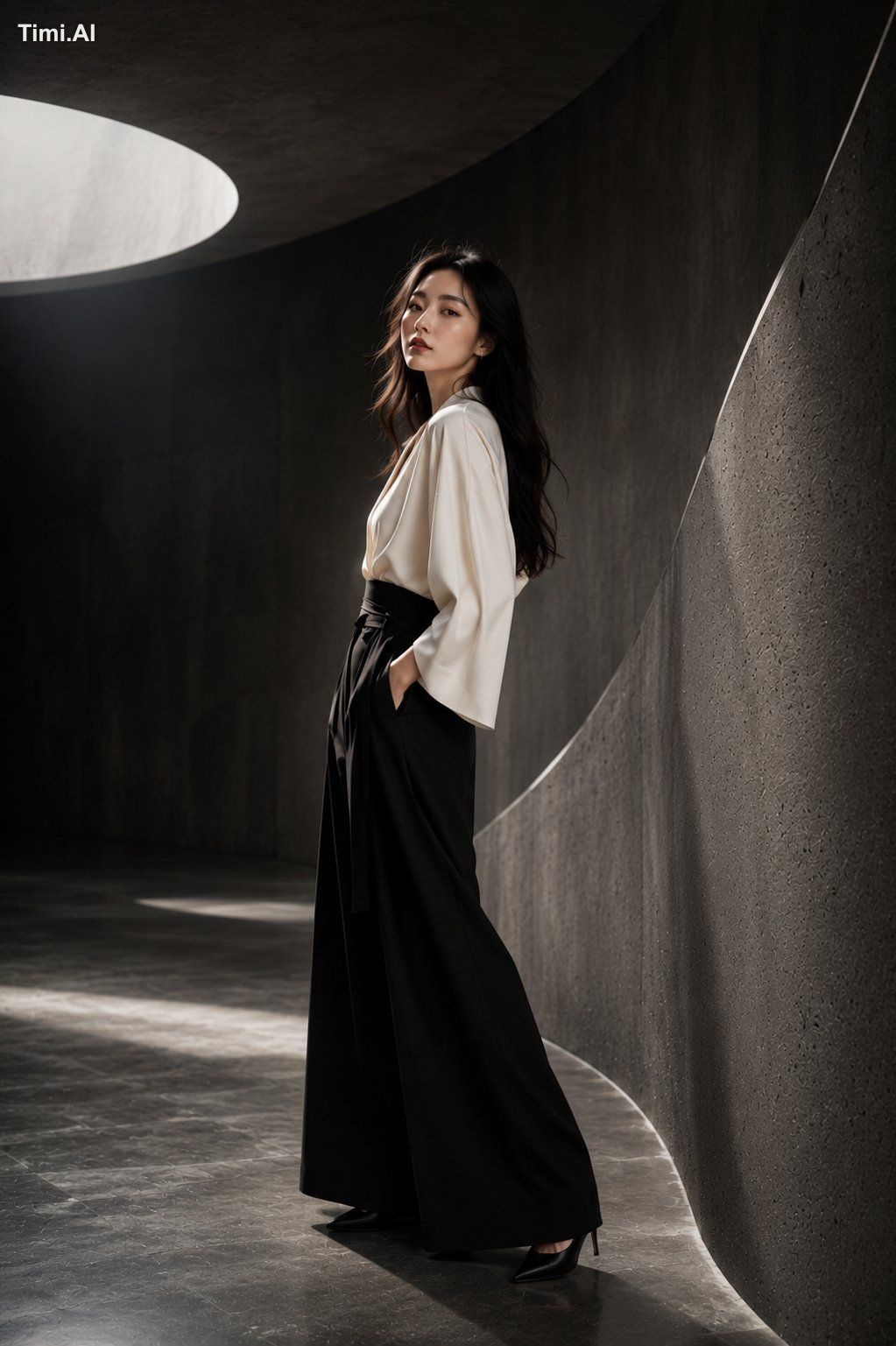 A stunning young Japanese woman in a high-end fashion studio photoshoot… 2