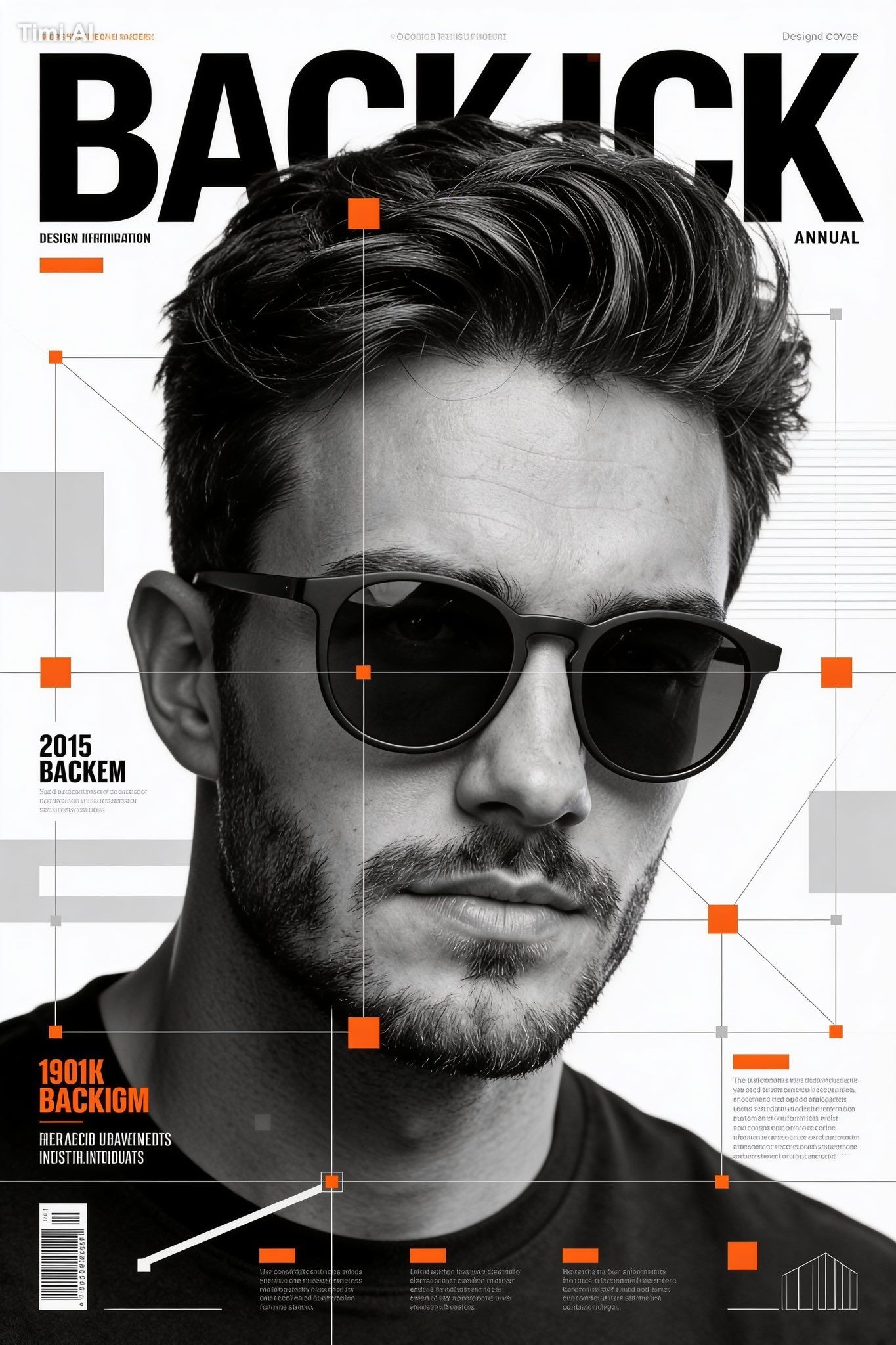 Create a highly graphic Beckham poster built almost entirely in monochr…