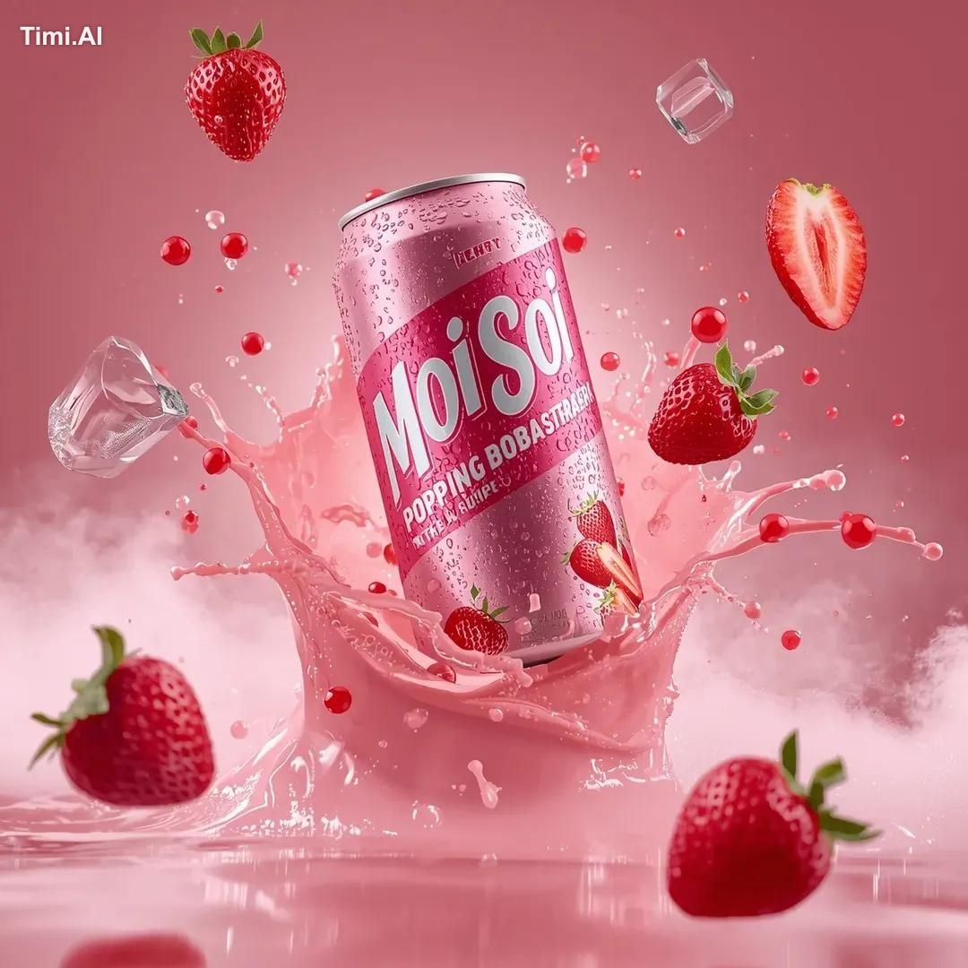 Ultra-realistic commercial beverage advertising shot of a tall aluminum… 2