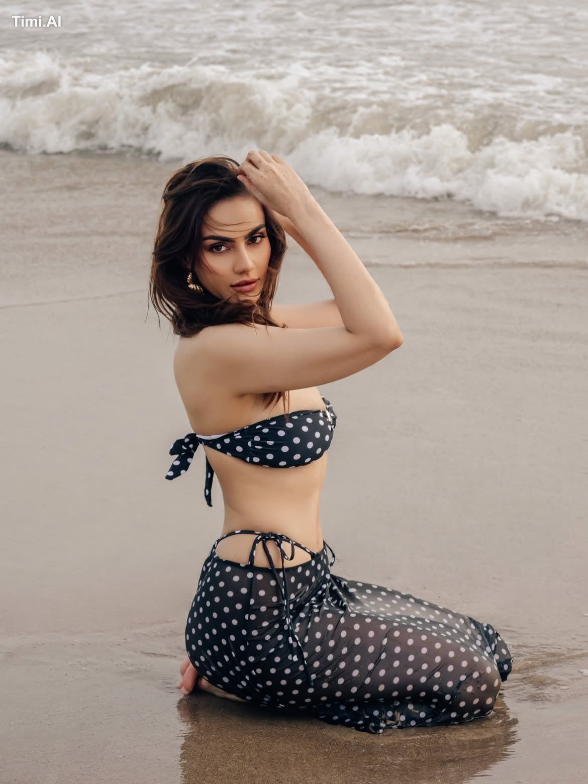 A stunning young Indian woman with flawless natural skin (visible pores… 1