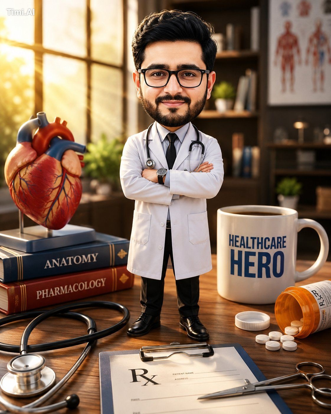 Prompt 1 ⤵️ Ultra-realistic 3D caricature portrait of a professional ma…