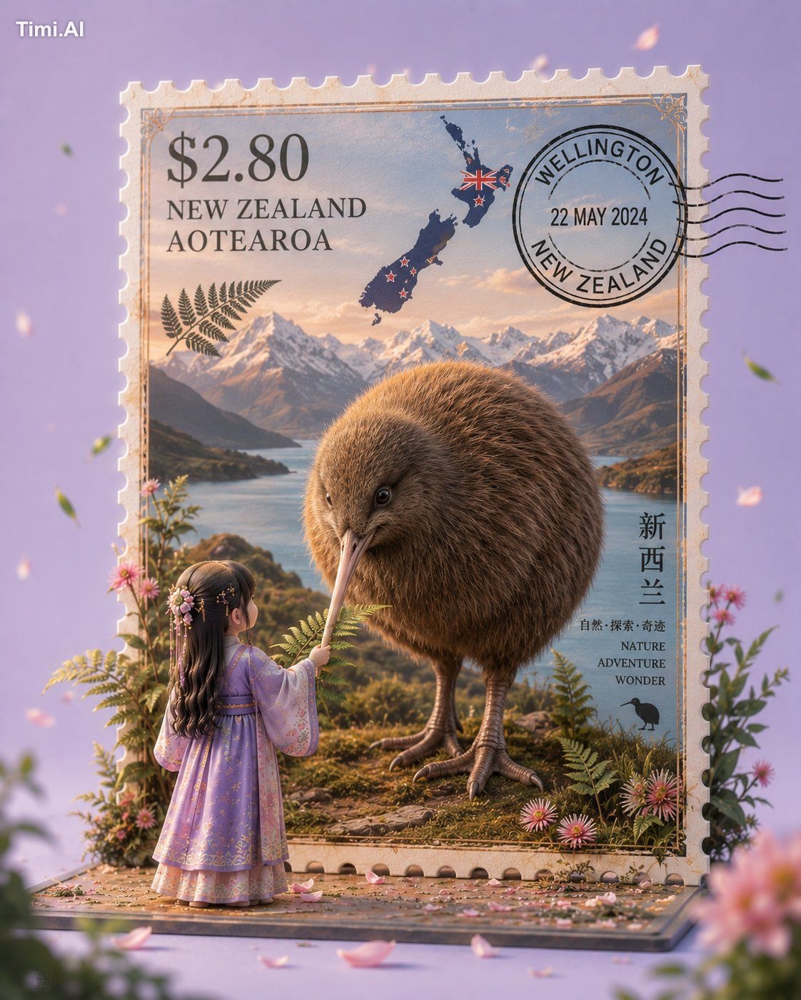 Ultra-detailed 3D illustration of a giant cute [ANIMAL] emerging from a… 3