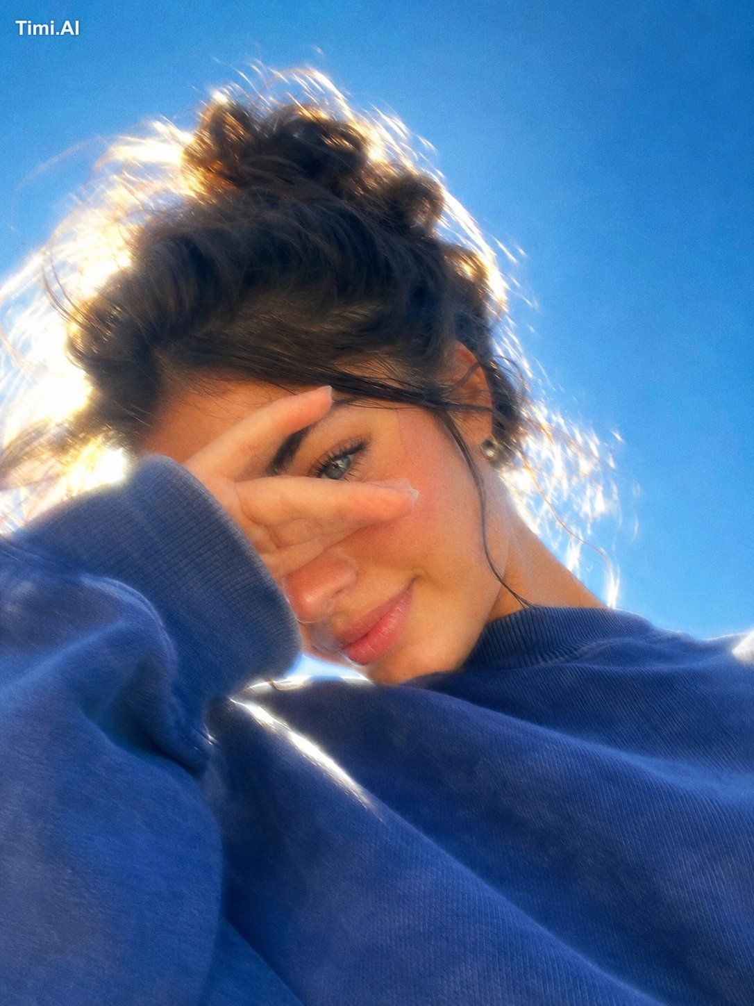 A dreamy, ultra-aesthetic close-up portrait of a beautiful young woman …